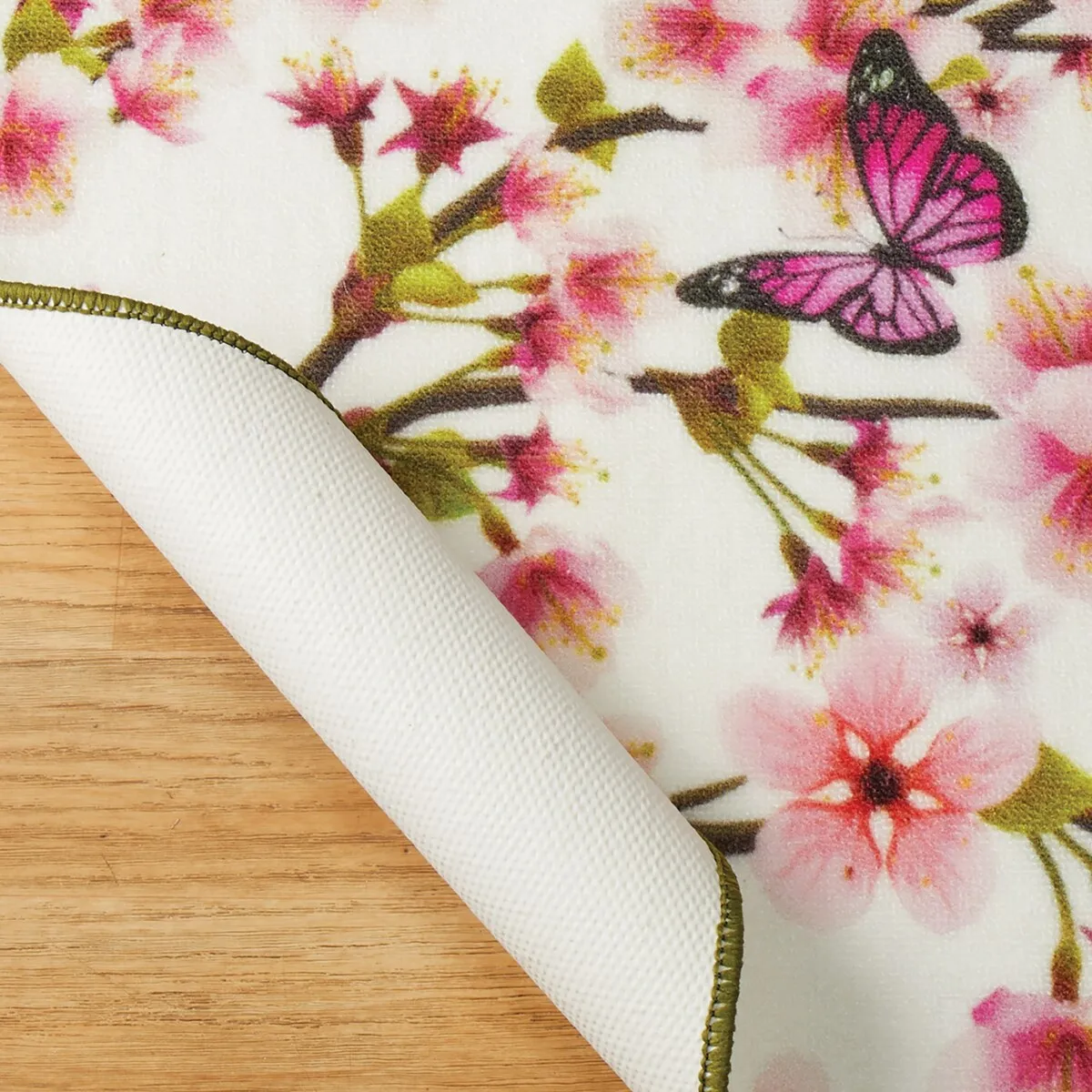 Butterfly Cherry Blossom Skid-Resistant Accent Rug - 12.750 x 9.000 x 3.750