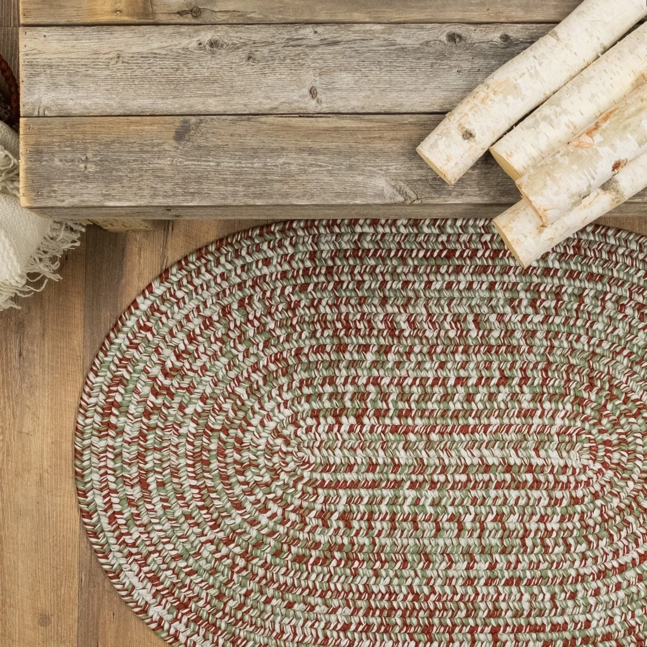Christmas Braided Tweed Rug