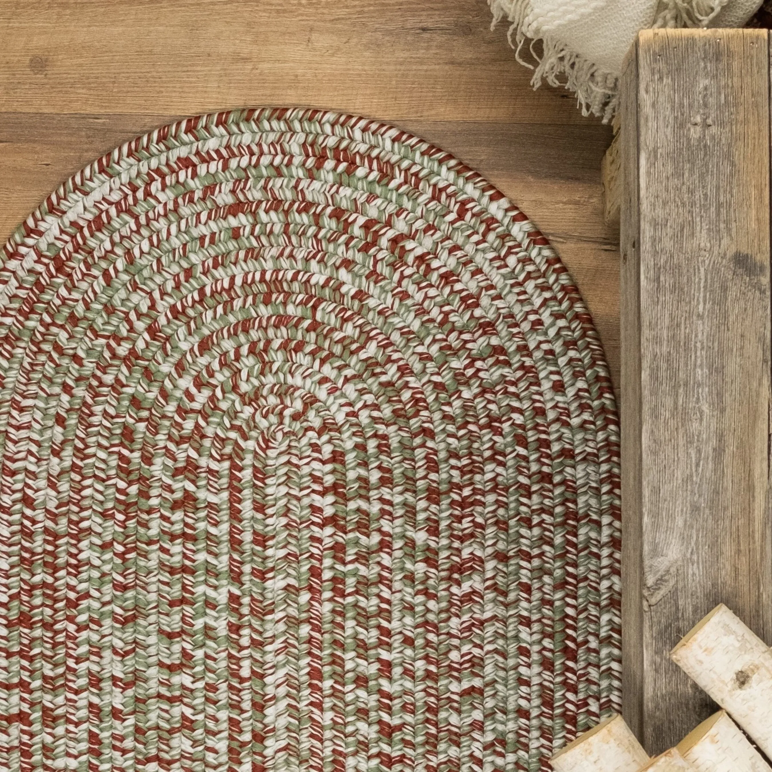 Christmas Braided Tweed Rug