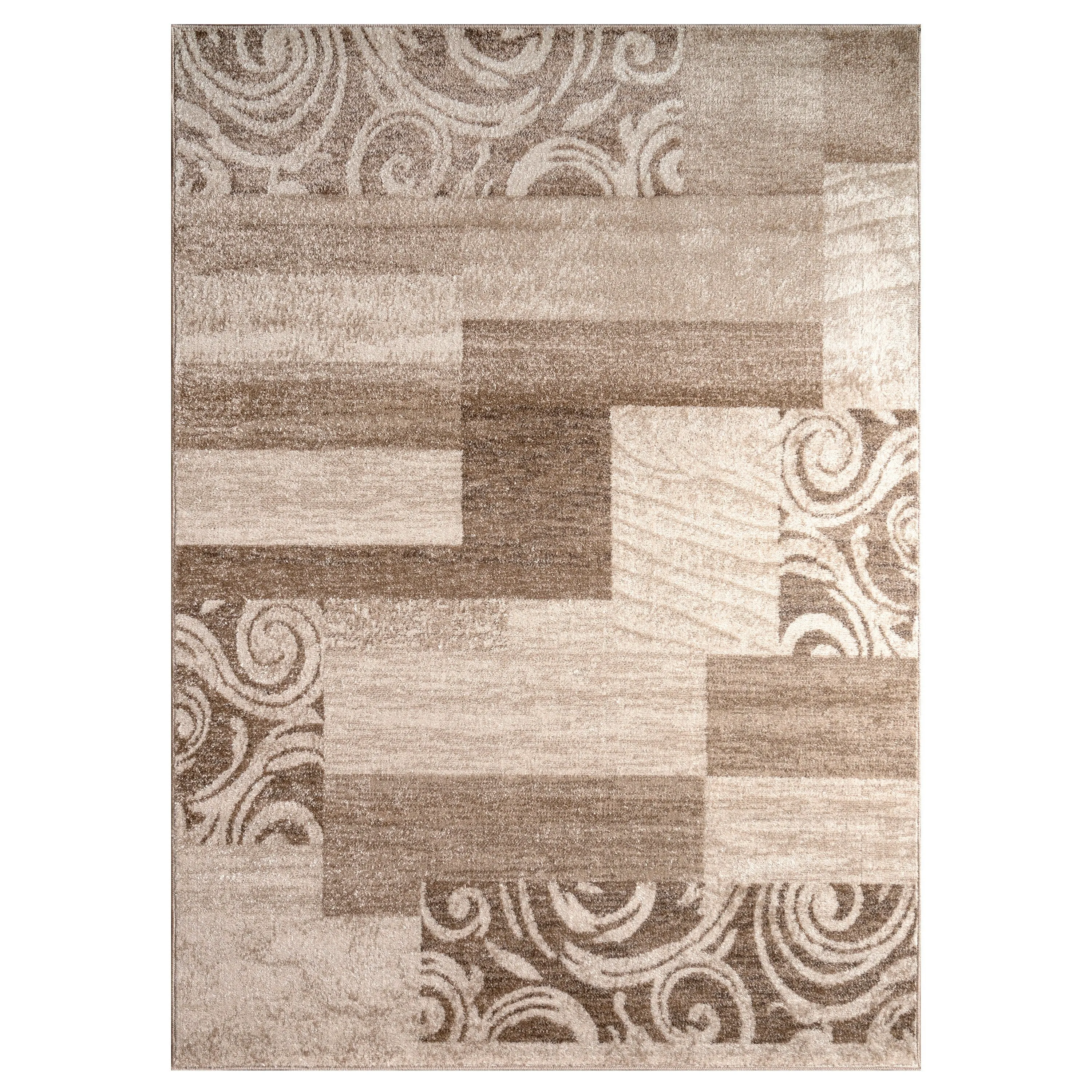 Classic Living Room Rug With Patchwork Design Modern checkered pattern