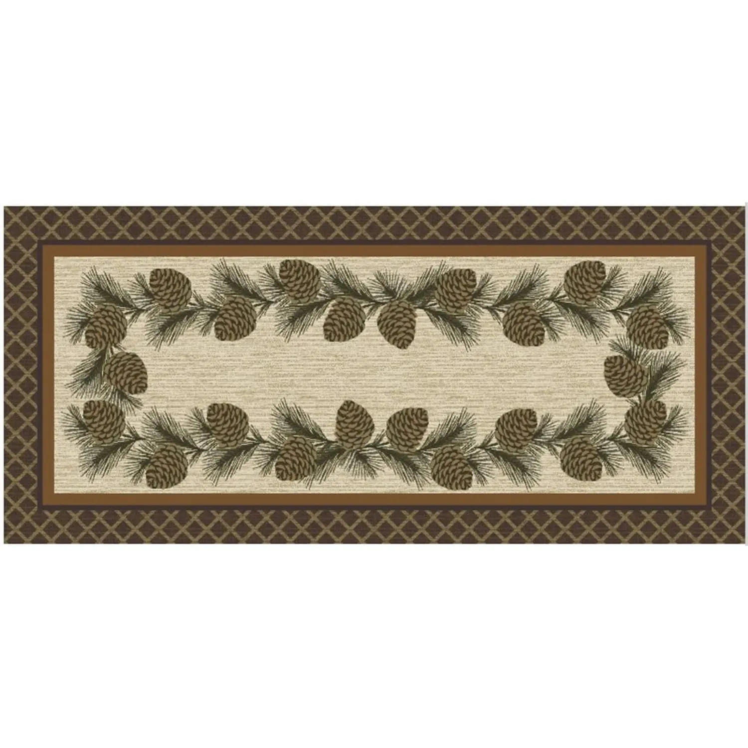 Cozy Cabin Broken Branch Nylon Washable Accent Rug