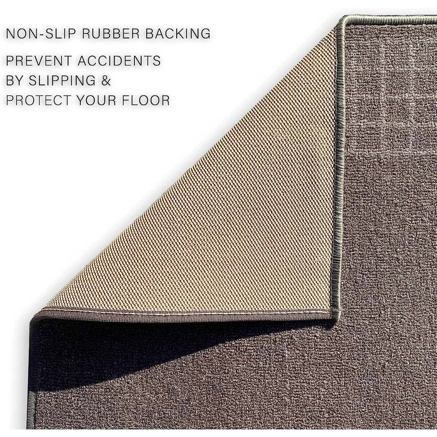 Custom Size Checkered Border Design Brown.Gray.Red Color Non-Slip Rubber Backing- 31 Inch WidexYour Choice of Length Runner Rug