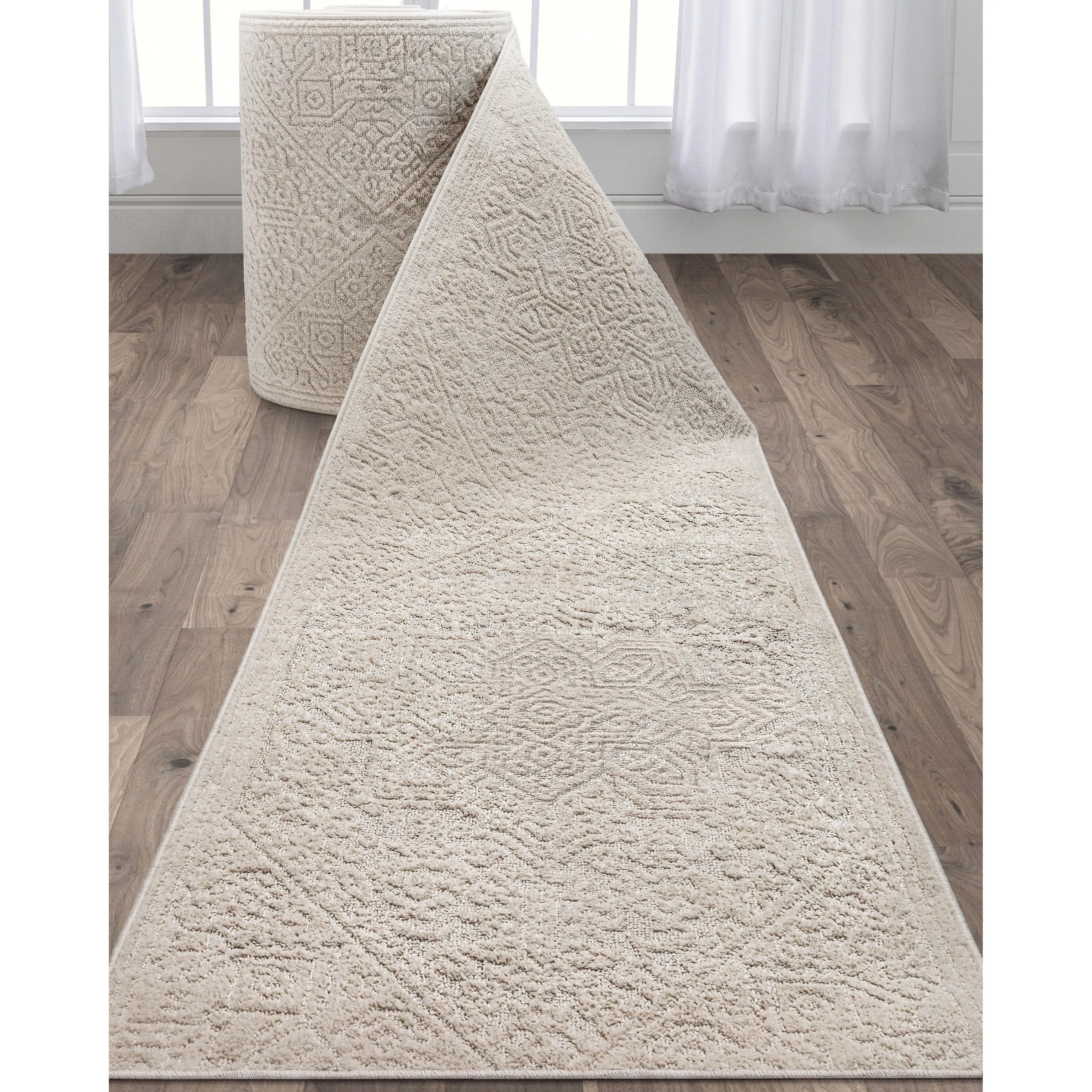 Custom Size Runner Harlow Cloud Medallion Farmhouse Soft Hallway Rug