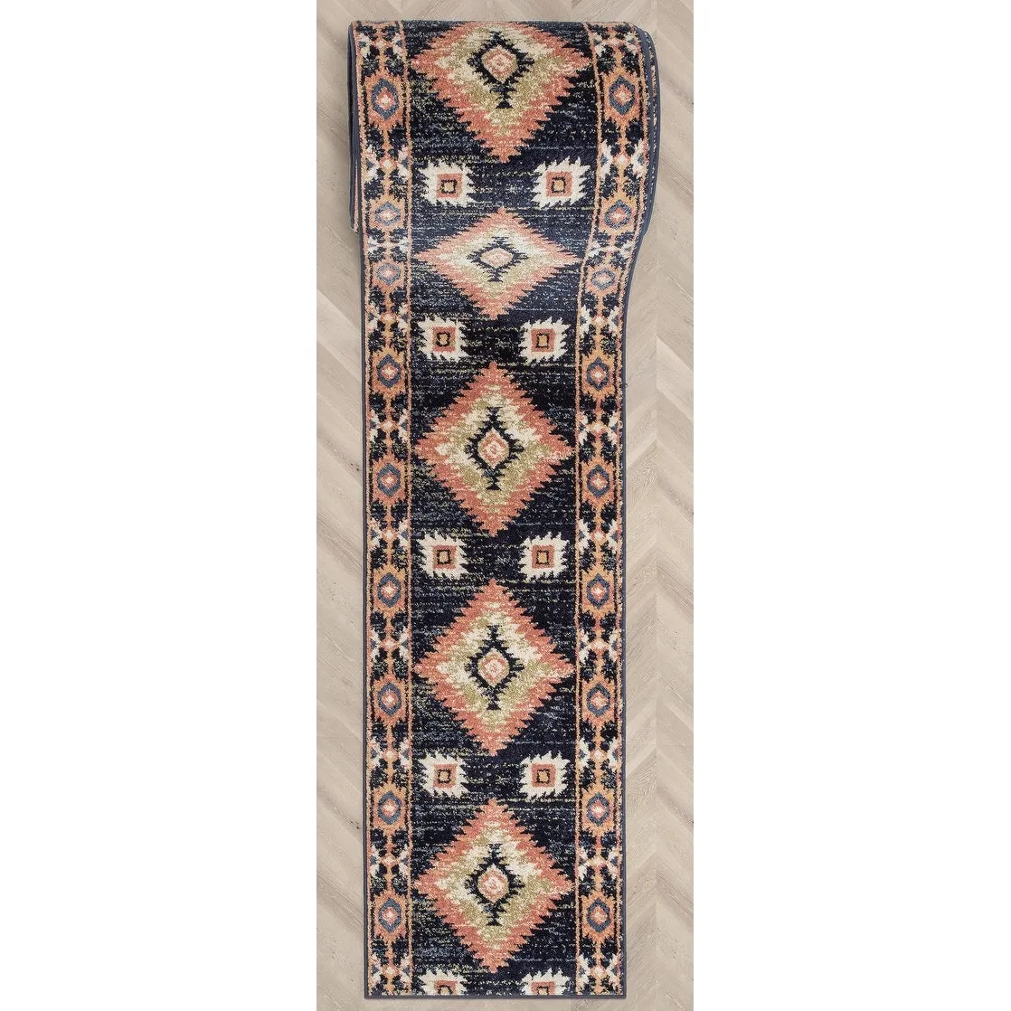 Custom Size Runner Tulsa Lea Southwestern Medallion Stair-Hallway Rug