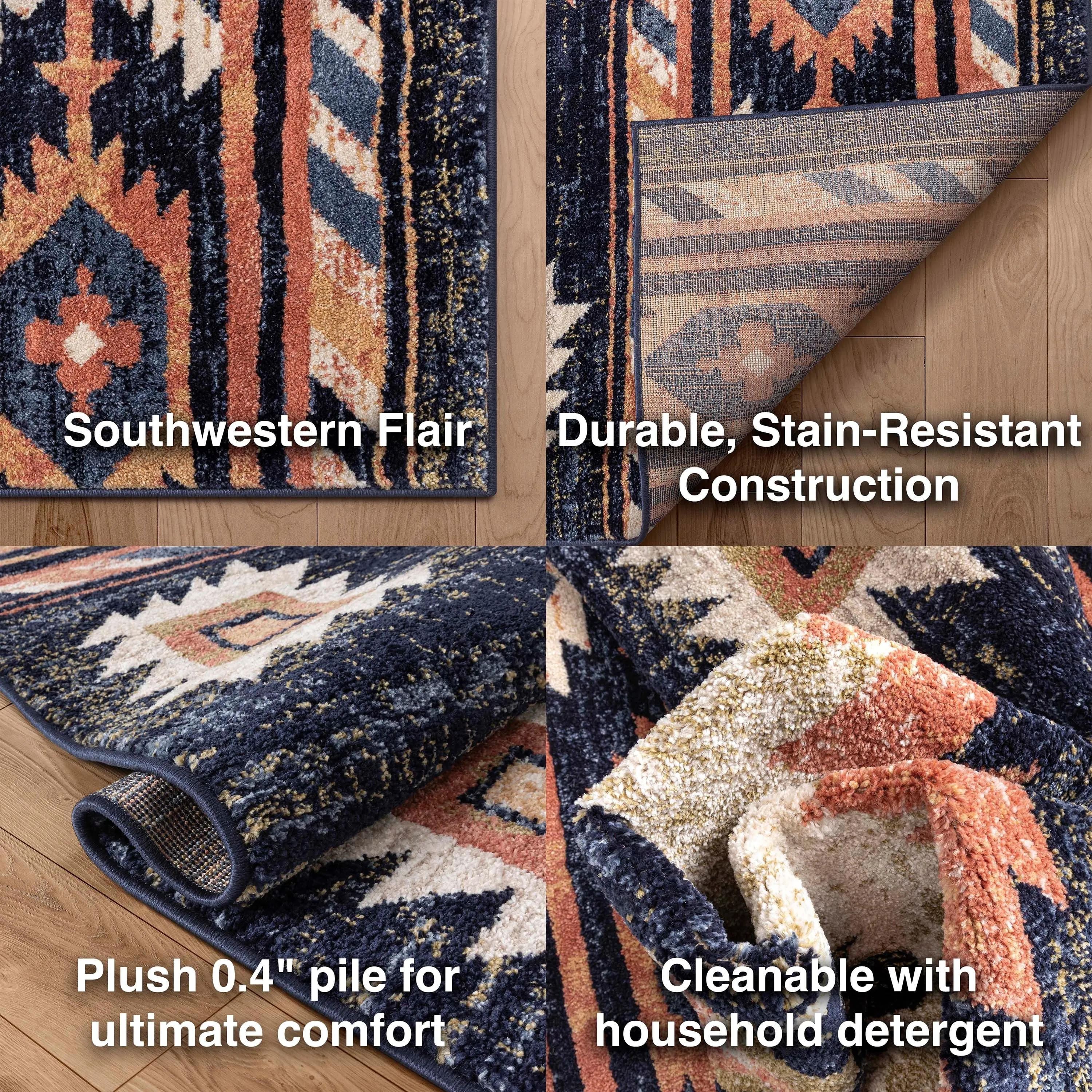 Custom Size Runner Tulsa Lea Southwestern Medallion Stair-Hallway Rug
