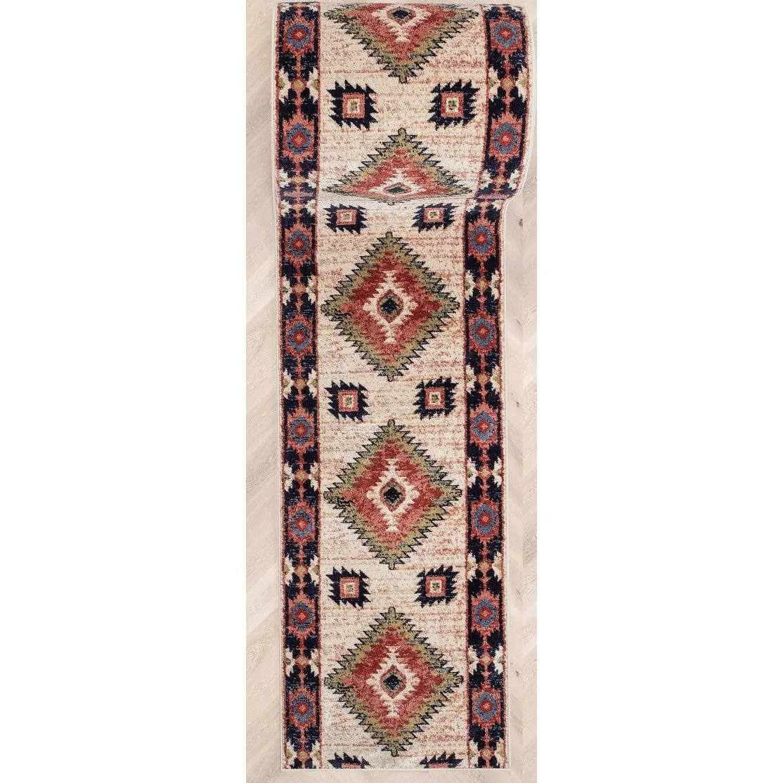 Custom Size Runner Tulsa Lea Southwestern Medallion Stair-Hallway Rug