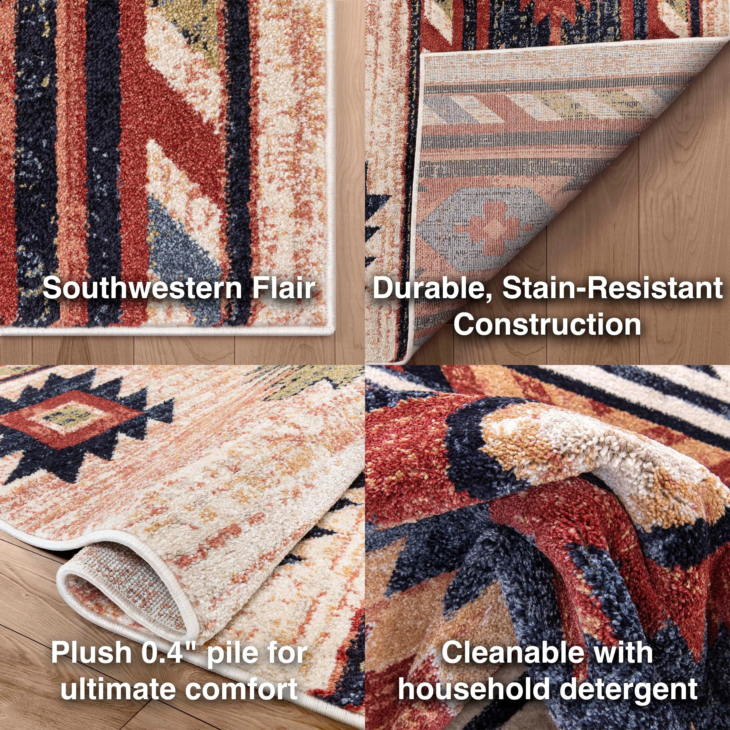 Custom Size Runner Tulsa Lea Southwestern Medallion Stair-Hallway Rug