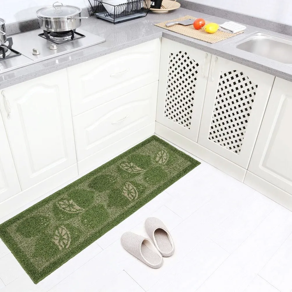 Decor Non-Slip Rubber Back Soft Durable Woven Fluffy Runner Area Carpet Floor Mat Indoor Kitchen Rug. Green Lime