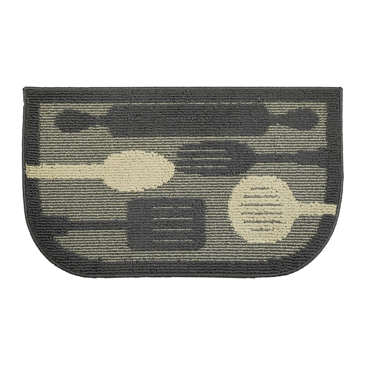 Decor Non-Slip Rubber Back Soft Durable Woven Fluffy Runner Area Carpet Floor Mat Indoor Kitchen Rug. Grey Flying Utensils