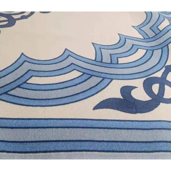 Deerlux Transitional Living Room Area Rug with Nonslip Backing. Blue Medallion Pattern
