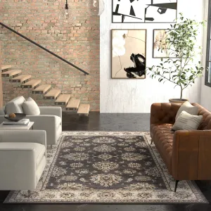 Domani Avon Grey/Ivory Timeless Traditional Rug