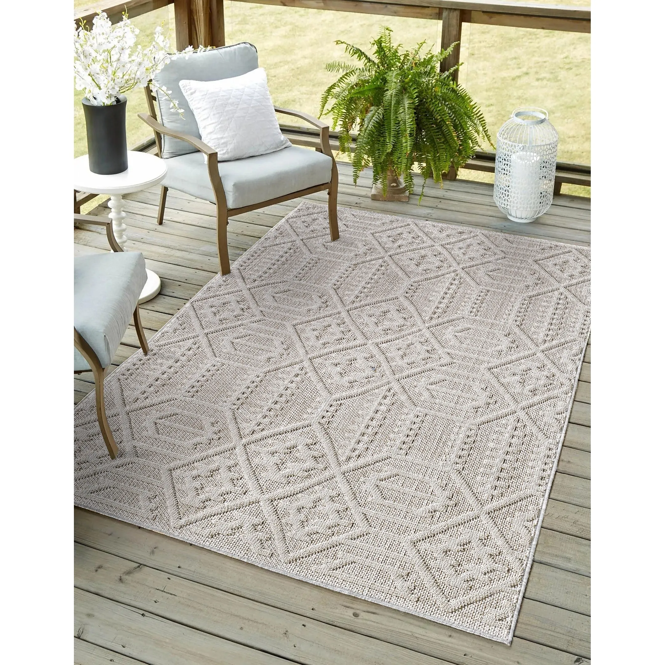 Domani Bella Modern Southwestern Textured Indoor / Outdoor Area Rug