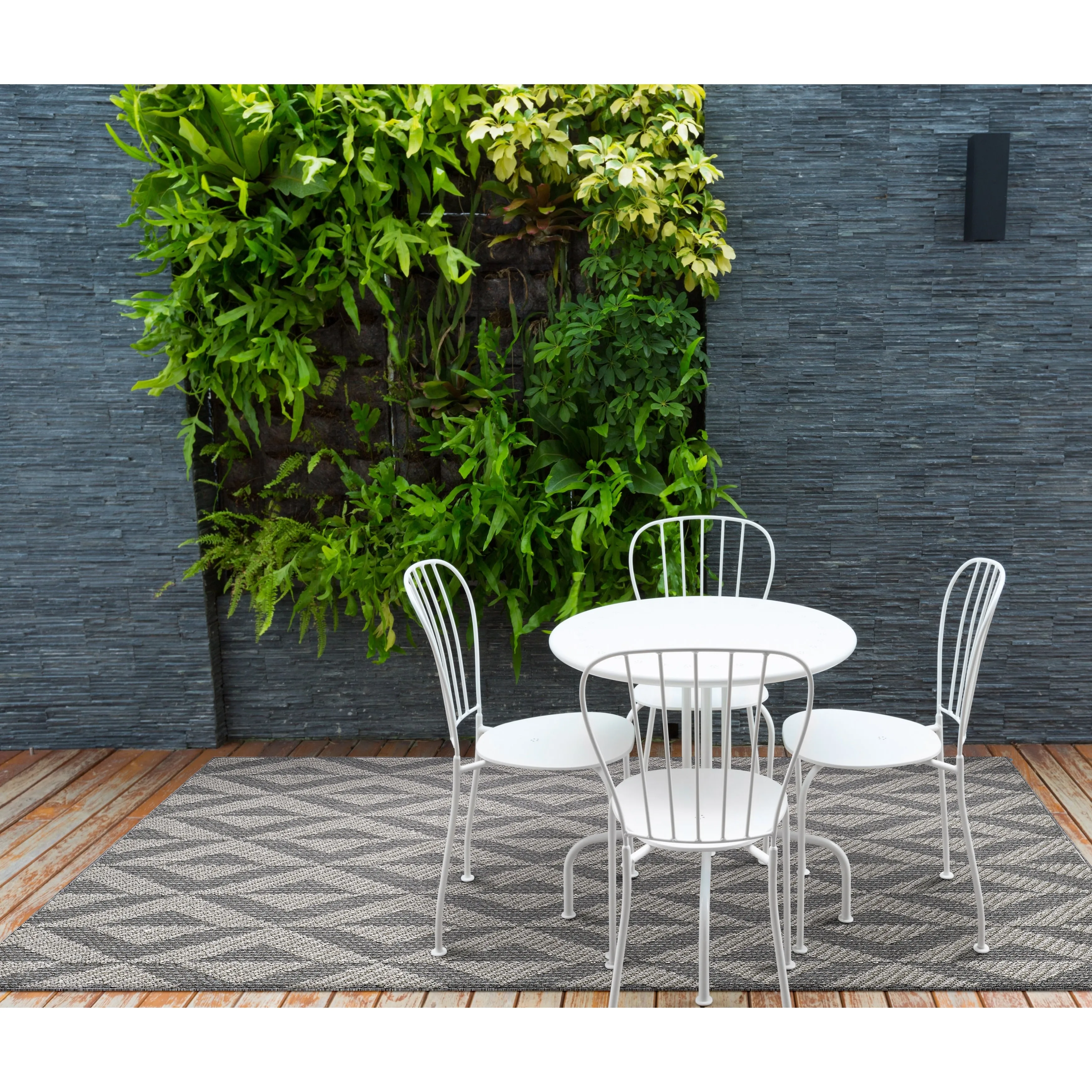 Domani Breeze Mid-Ccntury Trellis Outdoor Rug