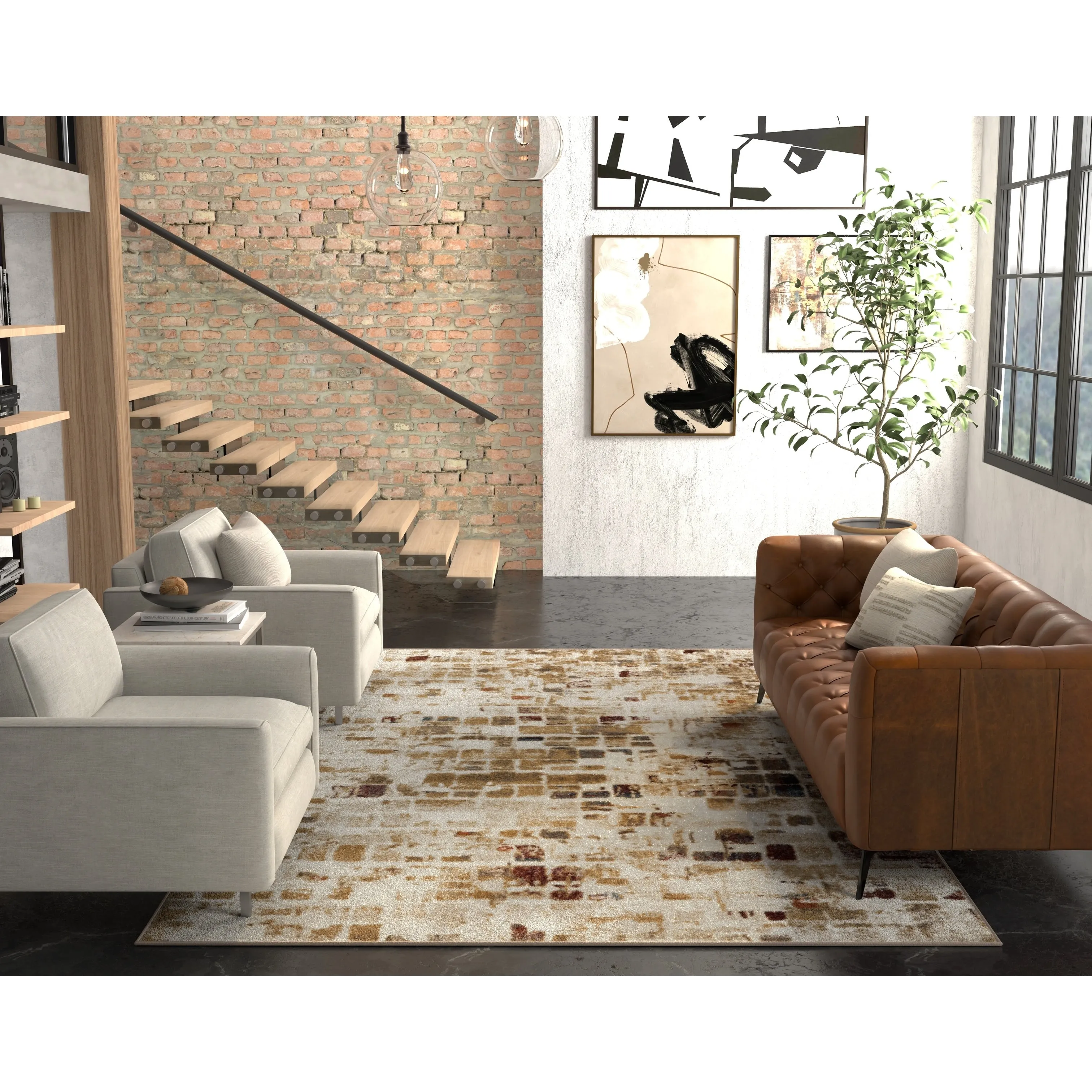 Domani Chandra Scandi Geometrics Area Rug