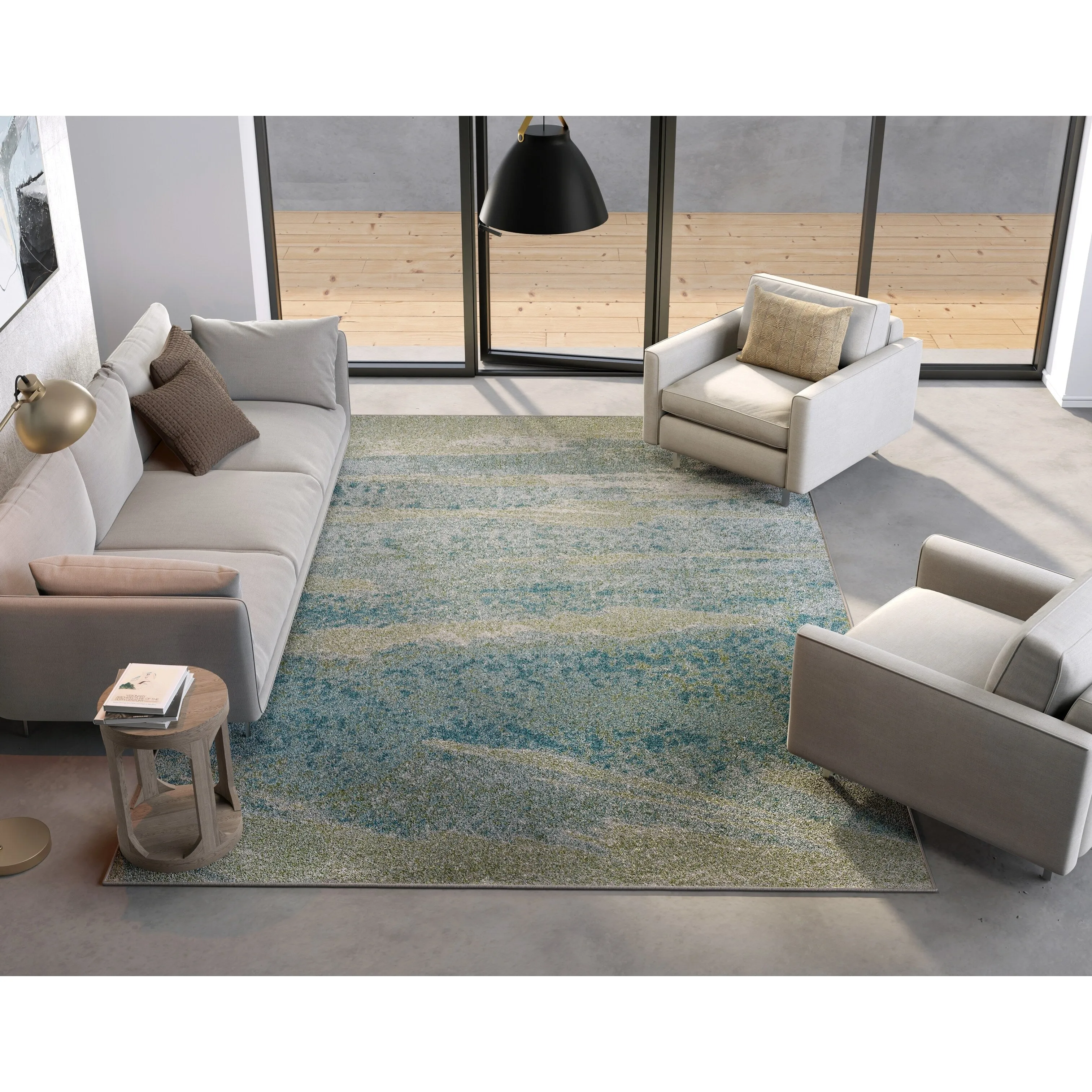 Domani Globe Distressed Landscape Rug