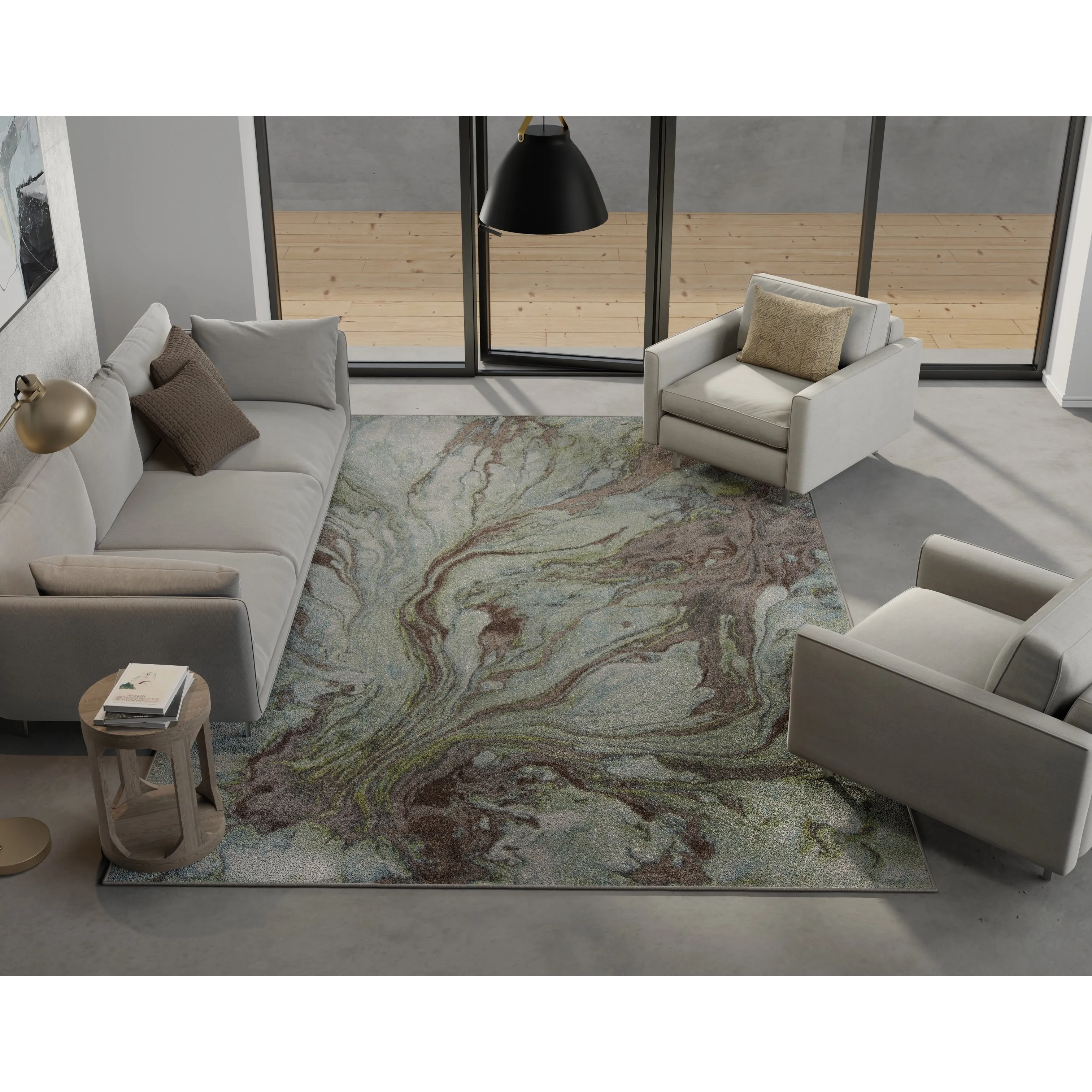 Domani Globe Modern Abstract Pattern Area Rug