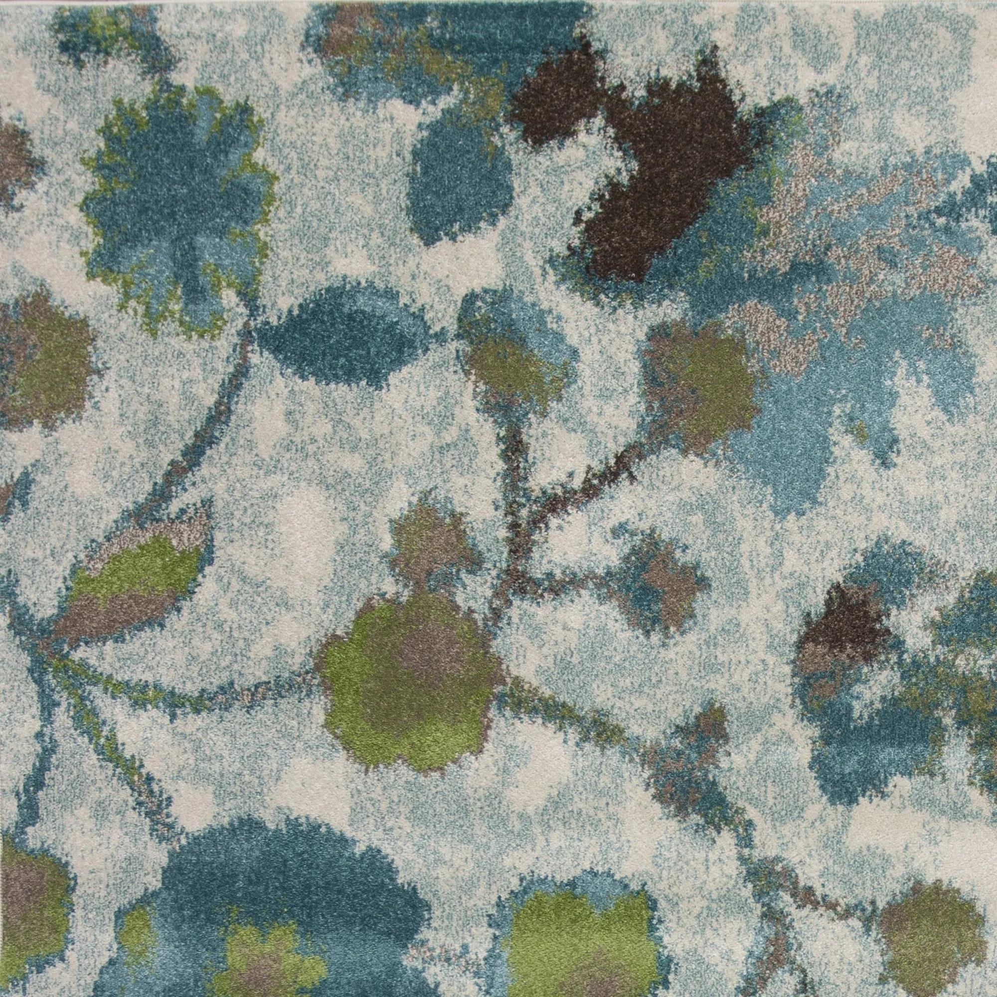 Domani Kai Teal Botanical Watercolors Area Rug