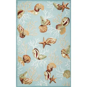 Domani Mohana Coral Sea Hand-hooked Area Rug