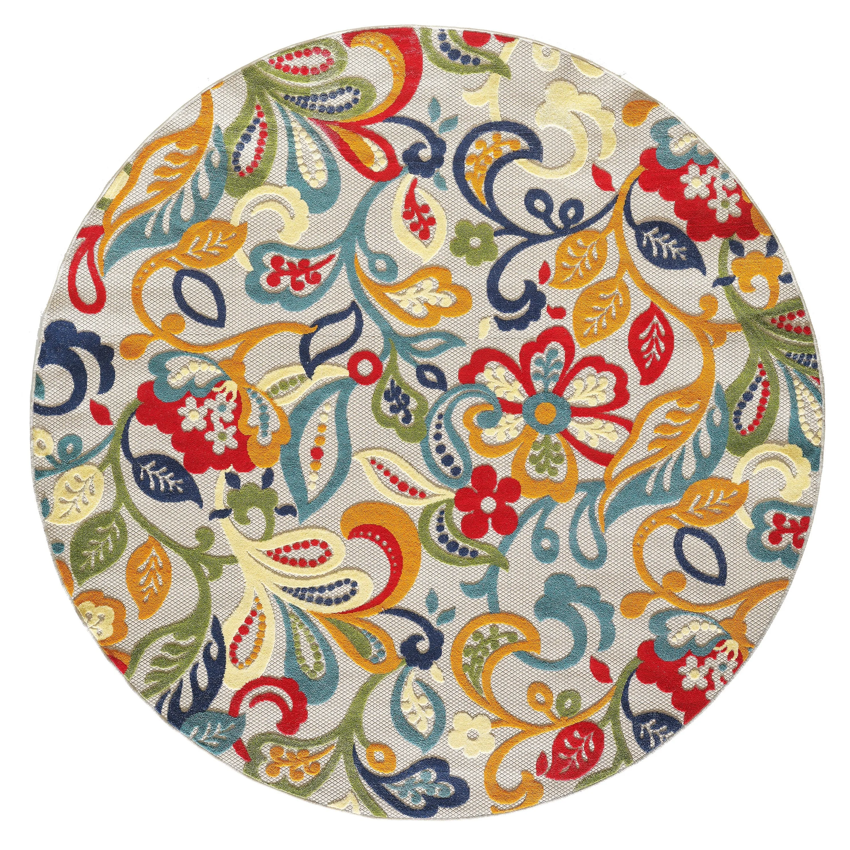 Domani Napa Floral Textured Indoor/ Outdoor Rug