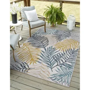 Domani Novarro Palm Beach Tropical Palms Reversible Indoor / Outdoor Area Rug