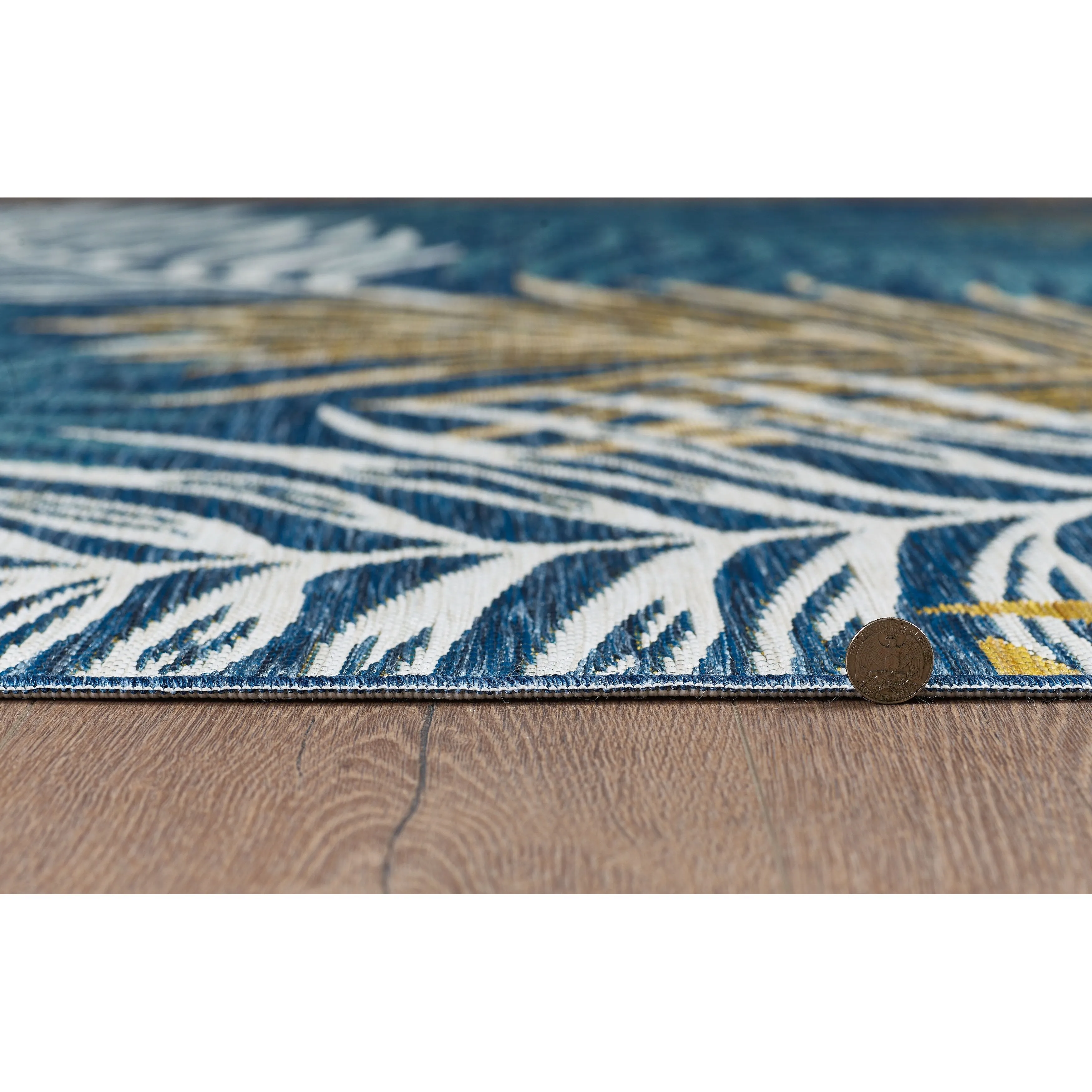 Domani Novarro Palm Beach Tropical Palms Reversible Indoor / Outdoor Area Rug