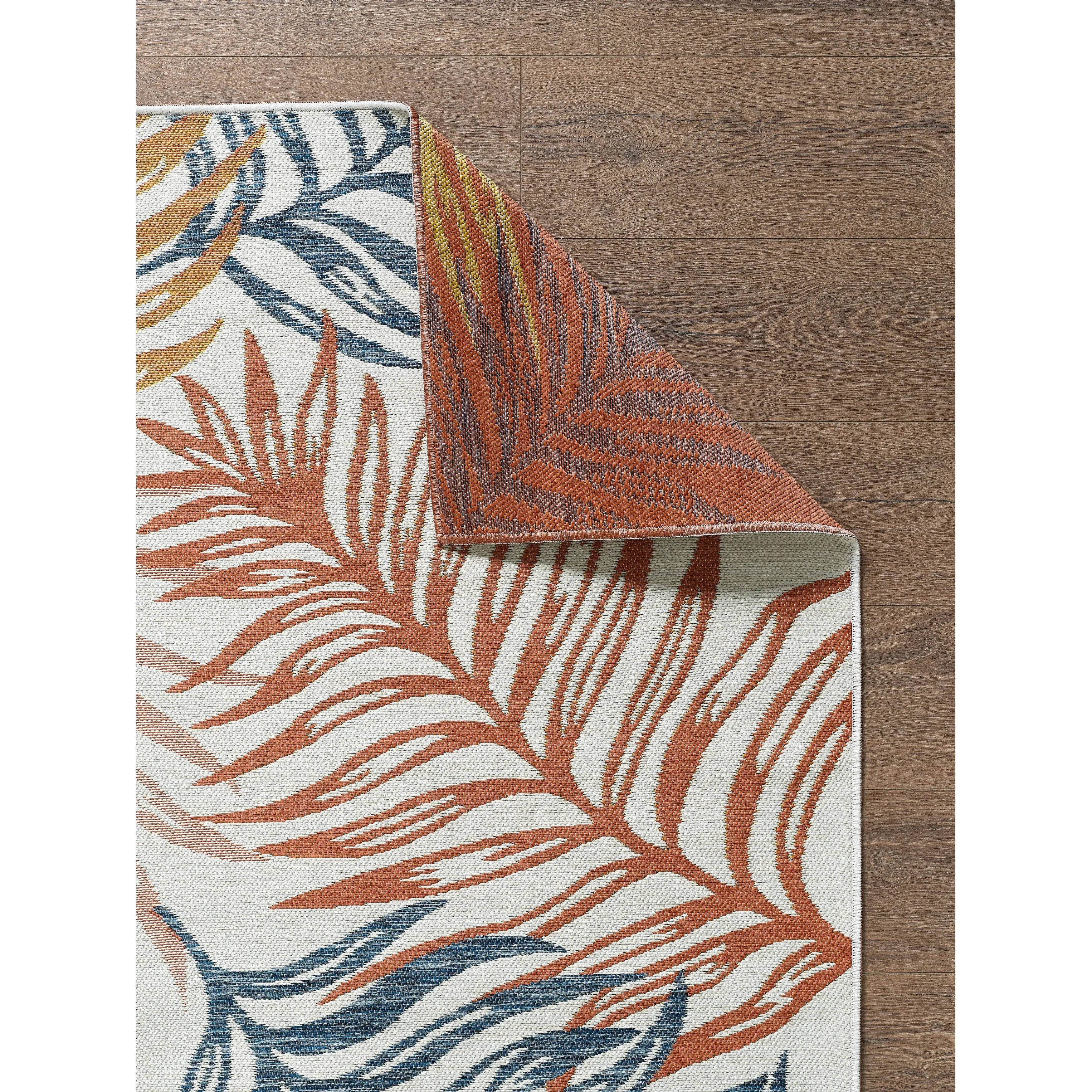 Domani Novarro Palm Beach Tropical Palms Reversible Indoor / Outdoor Area Rug