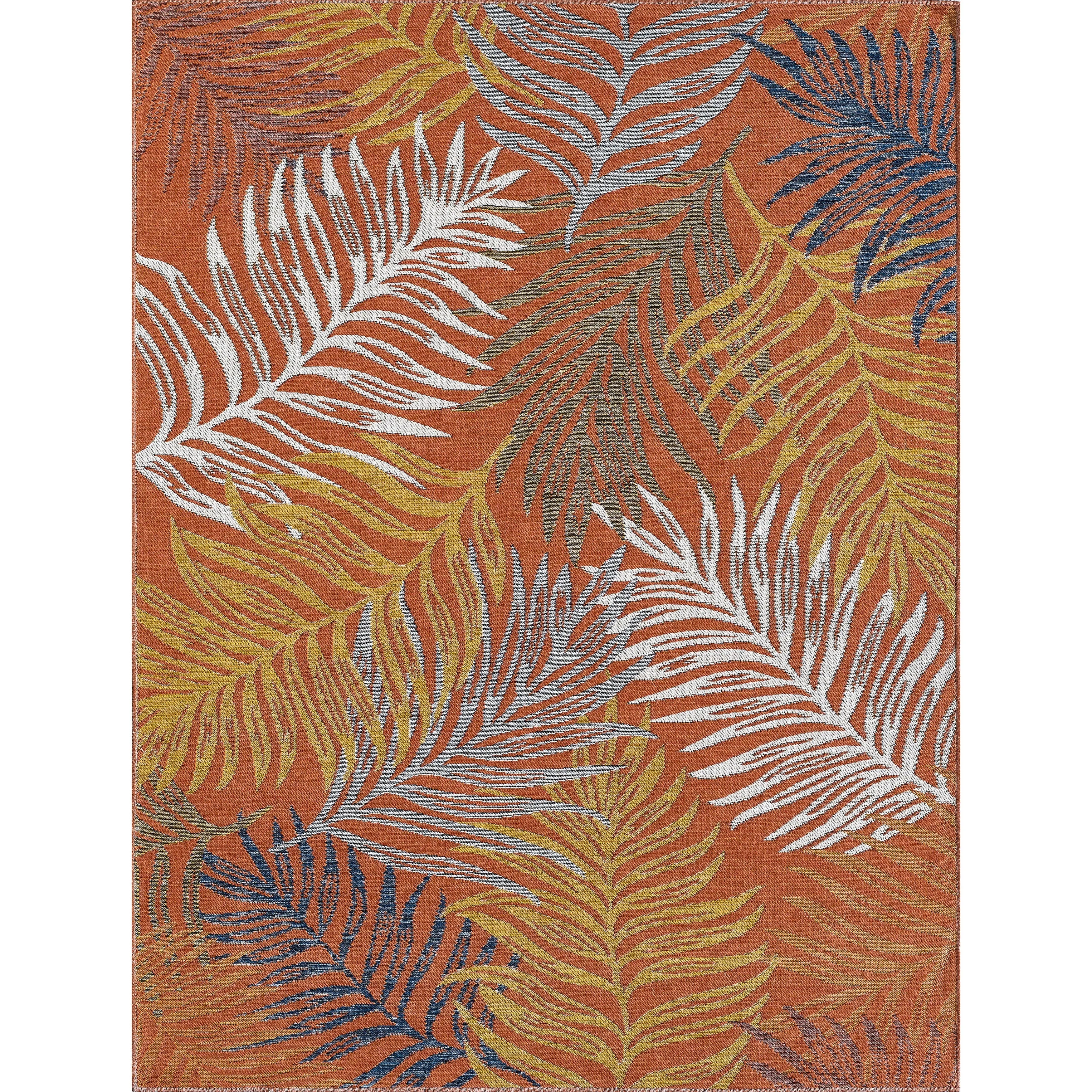 Domani Novarro Palm Beach Tropical Palms Reversible Indoor / Outdoor Area Rug