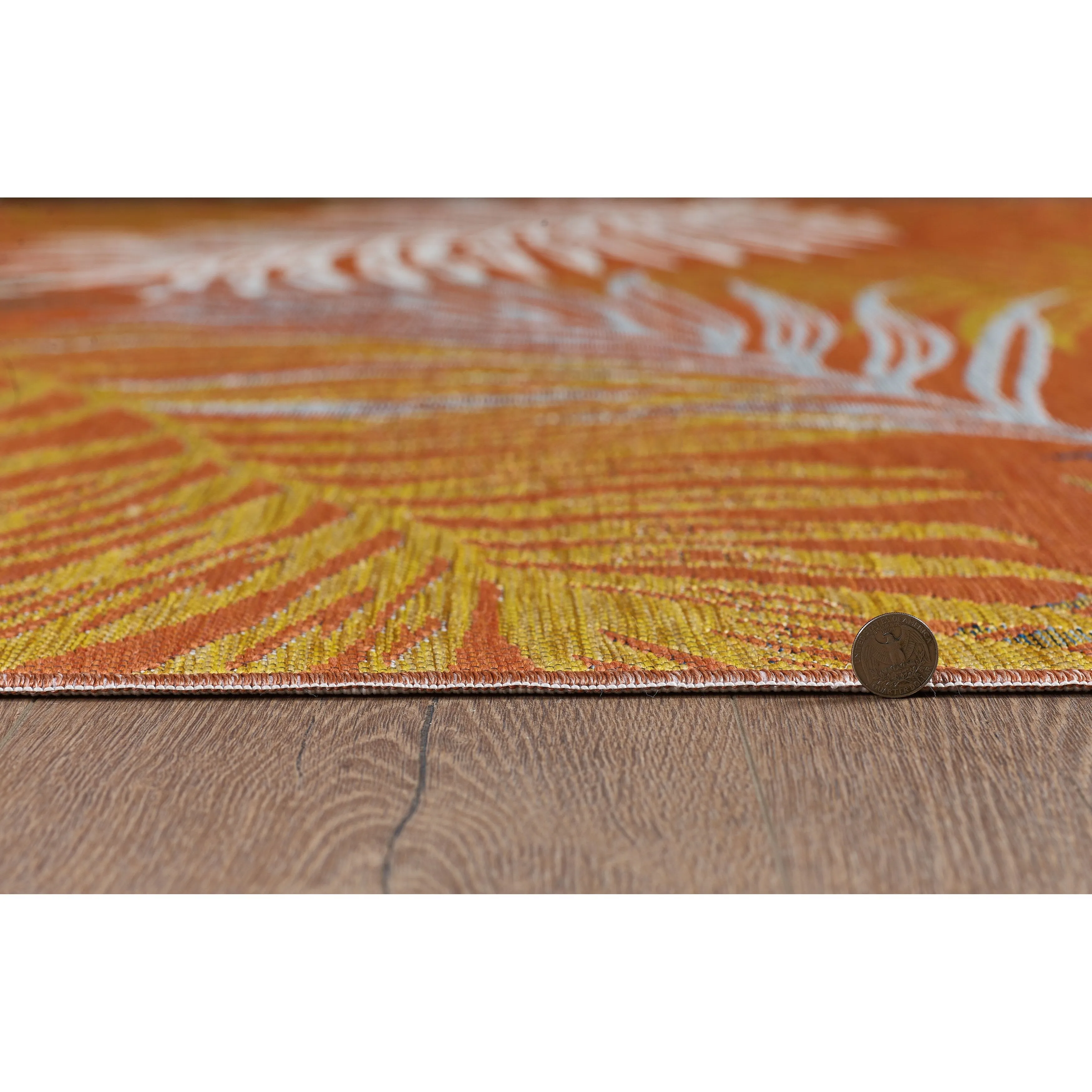 Domani Novarro Palm Beach Tropical Palms Reversible Indoor / Outdoor Area Rug
