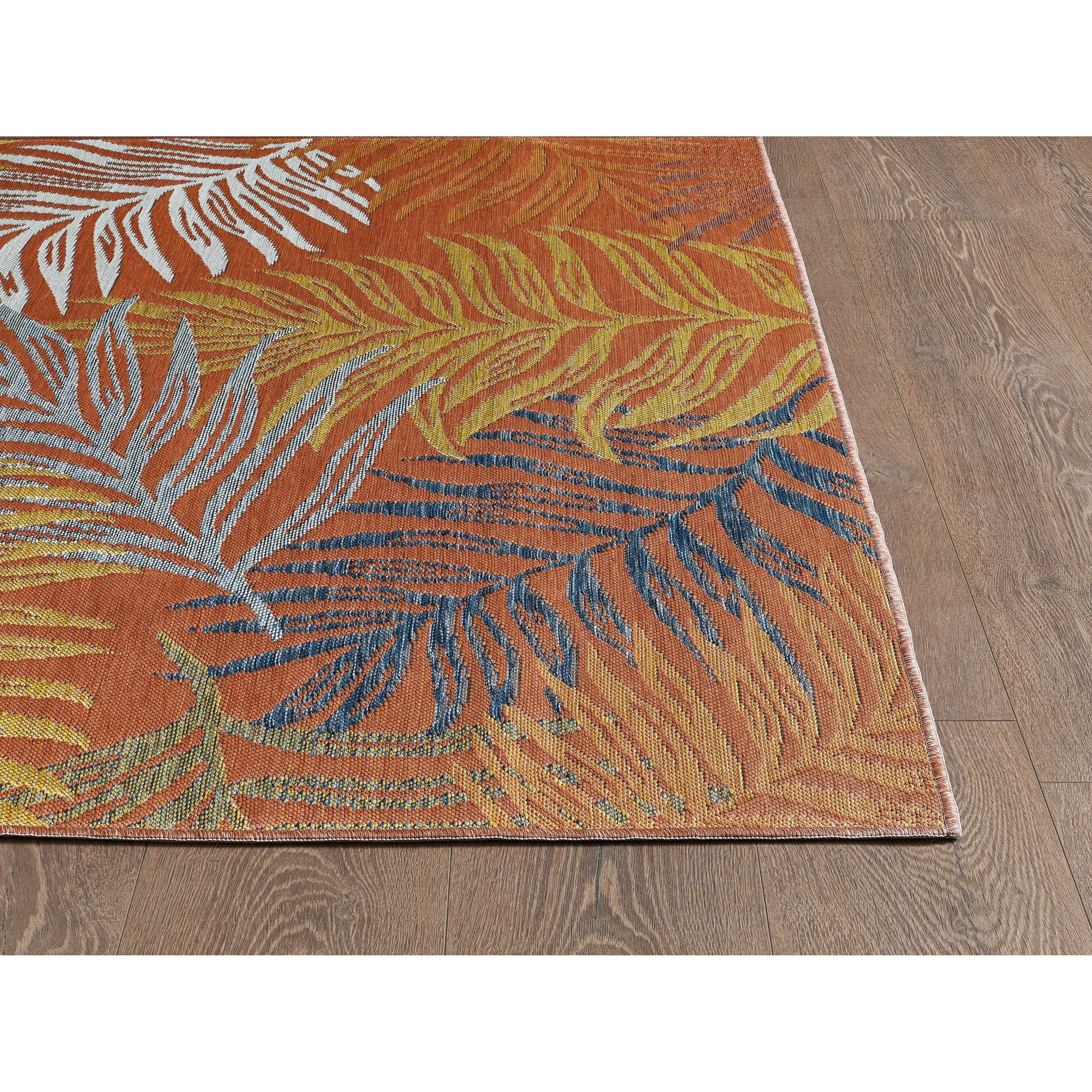 Domani Novarro Palm Beach Tropical Palms Reversible Indoor / Outdoor Area Rug