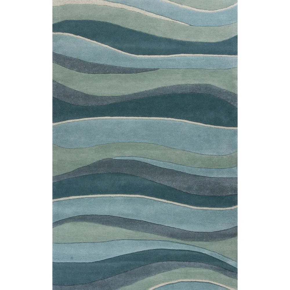 Domani Rugs Eternity Ocean Landscapes Textured High-low Wool Area Rug