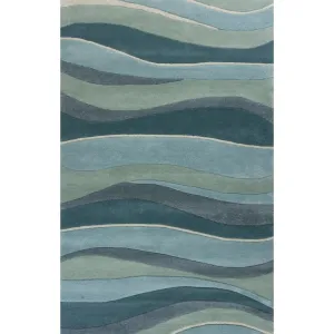 Domani Rugs Eternity Ocean Landscapes Textured High-low Wool Area Rug