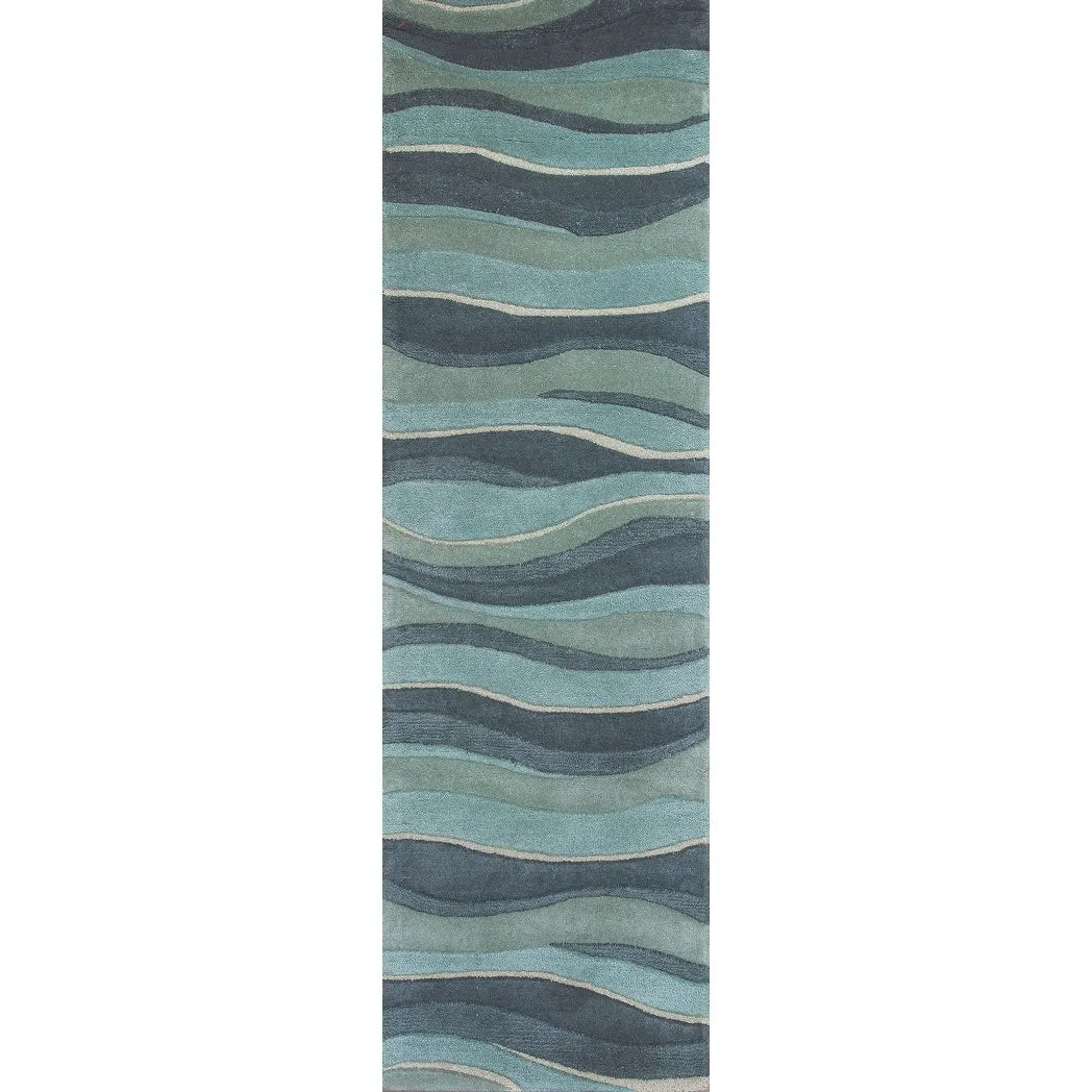 Domani Rugs Eternity Ocean Landscapes Textured High-low Wool Area Rug