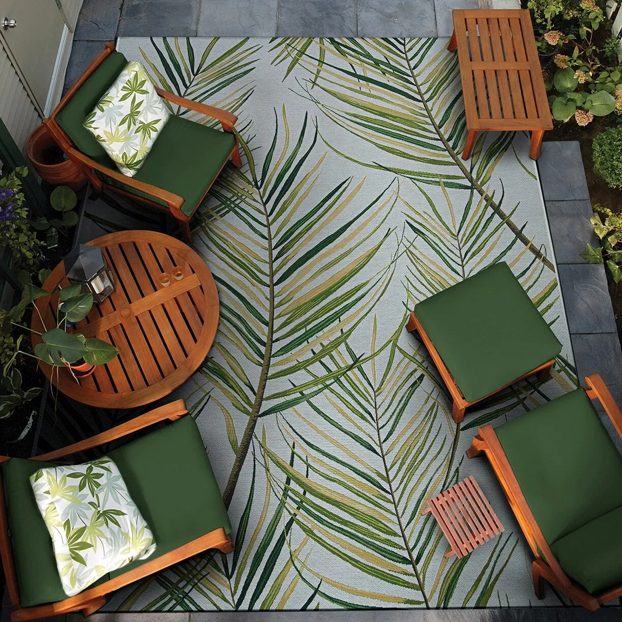 Dream Decor Rugs Gelato Grove Gray Green Indoor Outdoor Area Rug