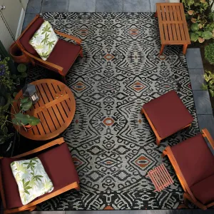 Dream Decor Rugs Gelato Sandawe Black Dark Gray Outdoor Area Rug