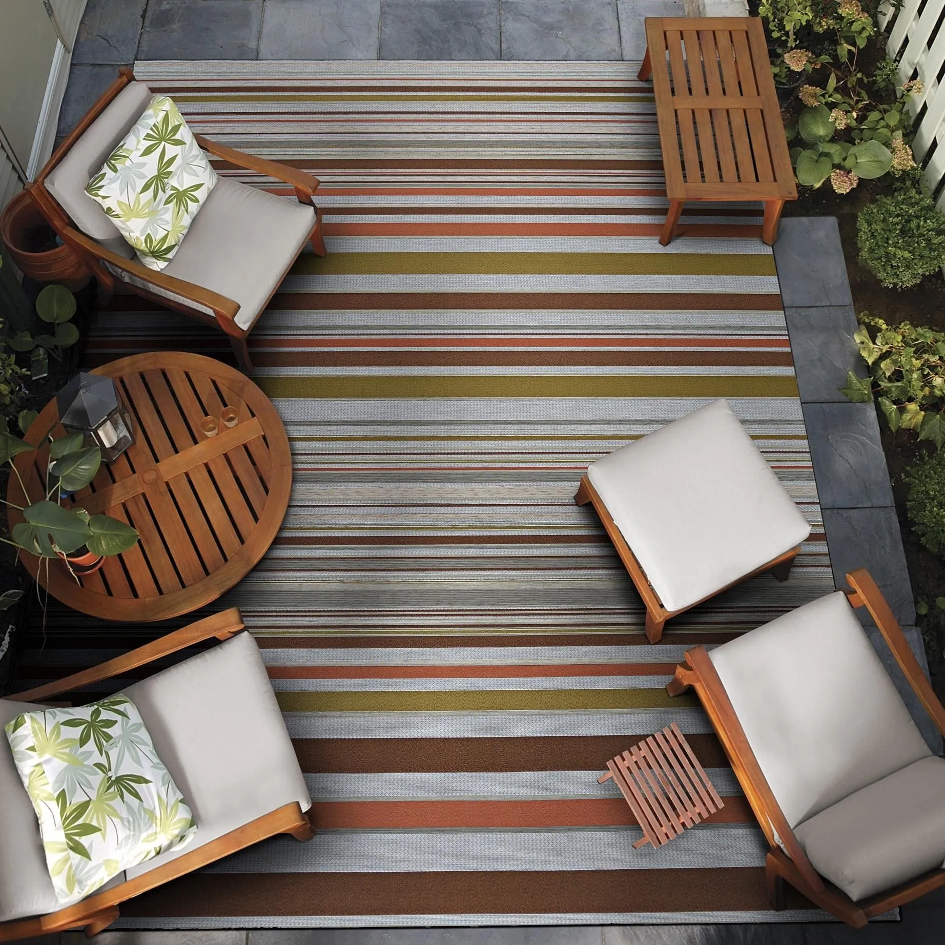 Dream Decor Rugs Gelato Summer Striped Bliss Indoor Outdoor Area Rug