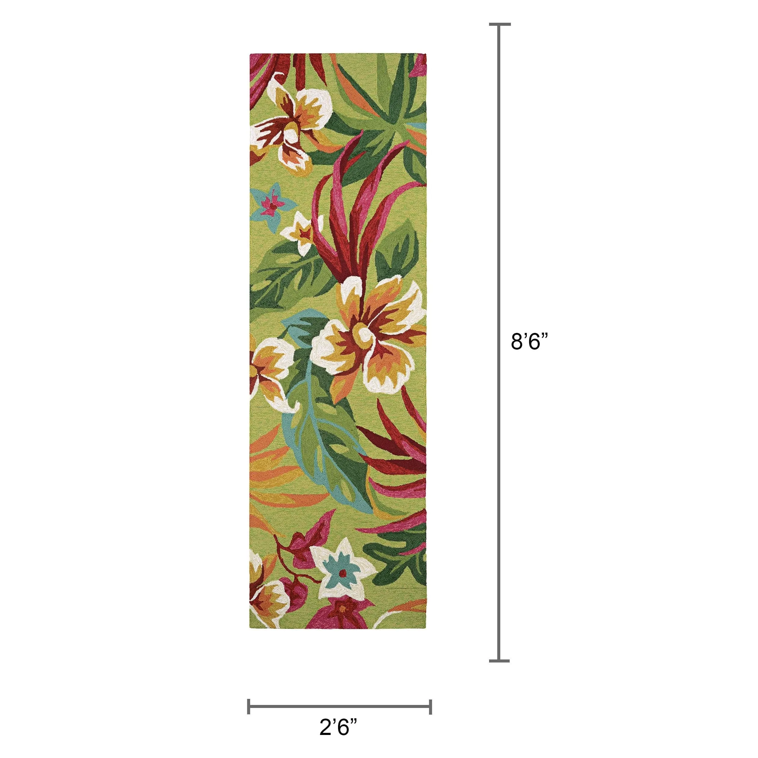 Dream Decor Rugs Miami Fern Green Red Handmade Indoor Outdoor Area Rug