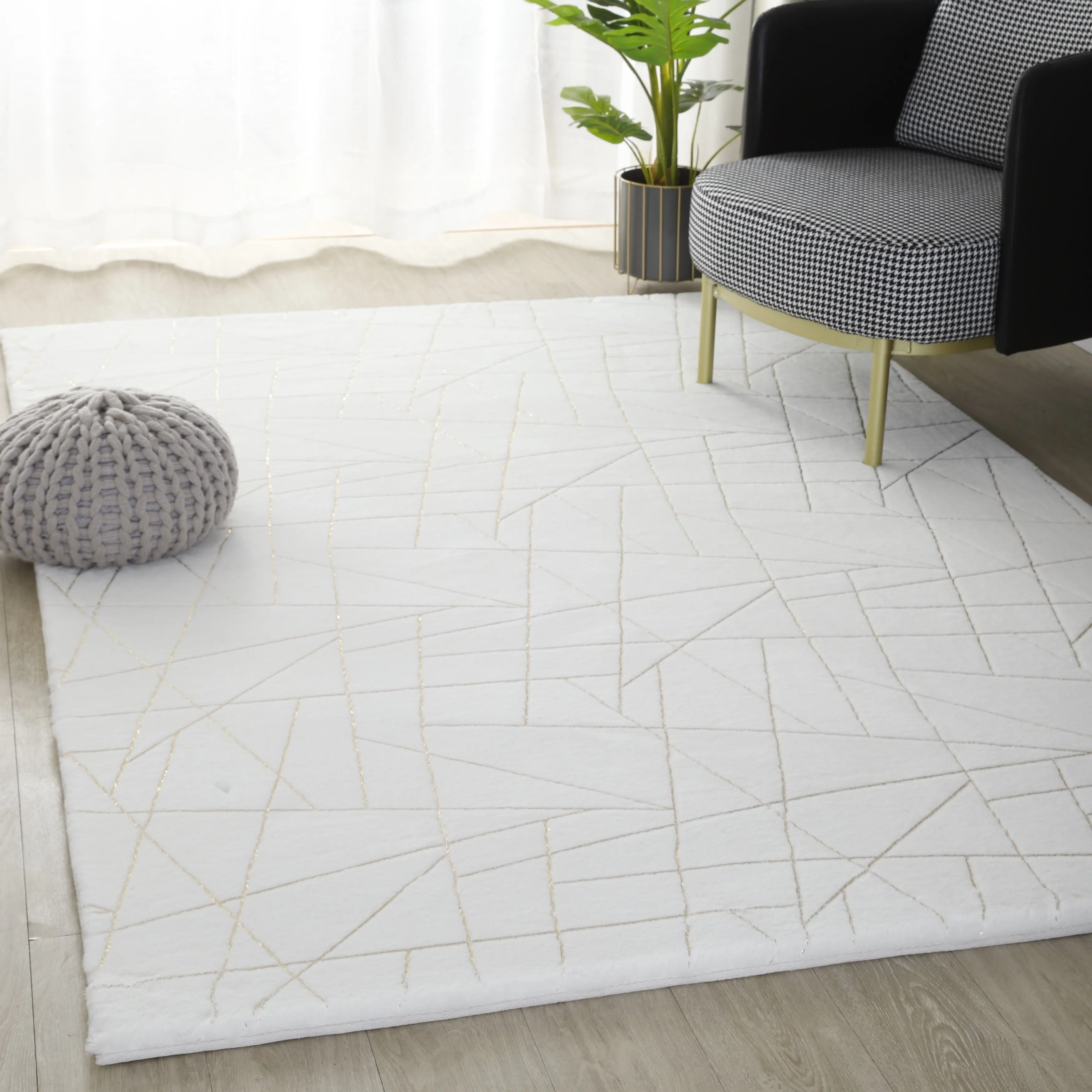 Emma Collection Abstract Lines Rectangle Area Rug