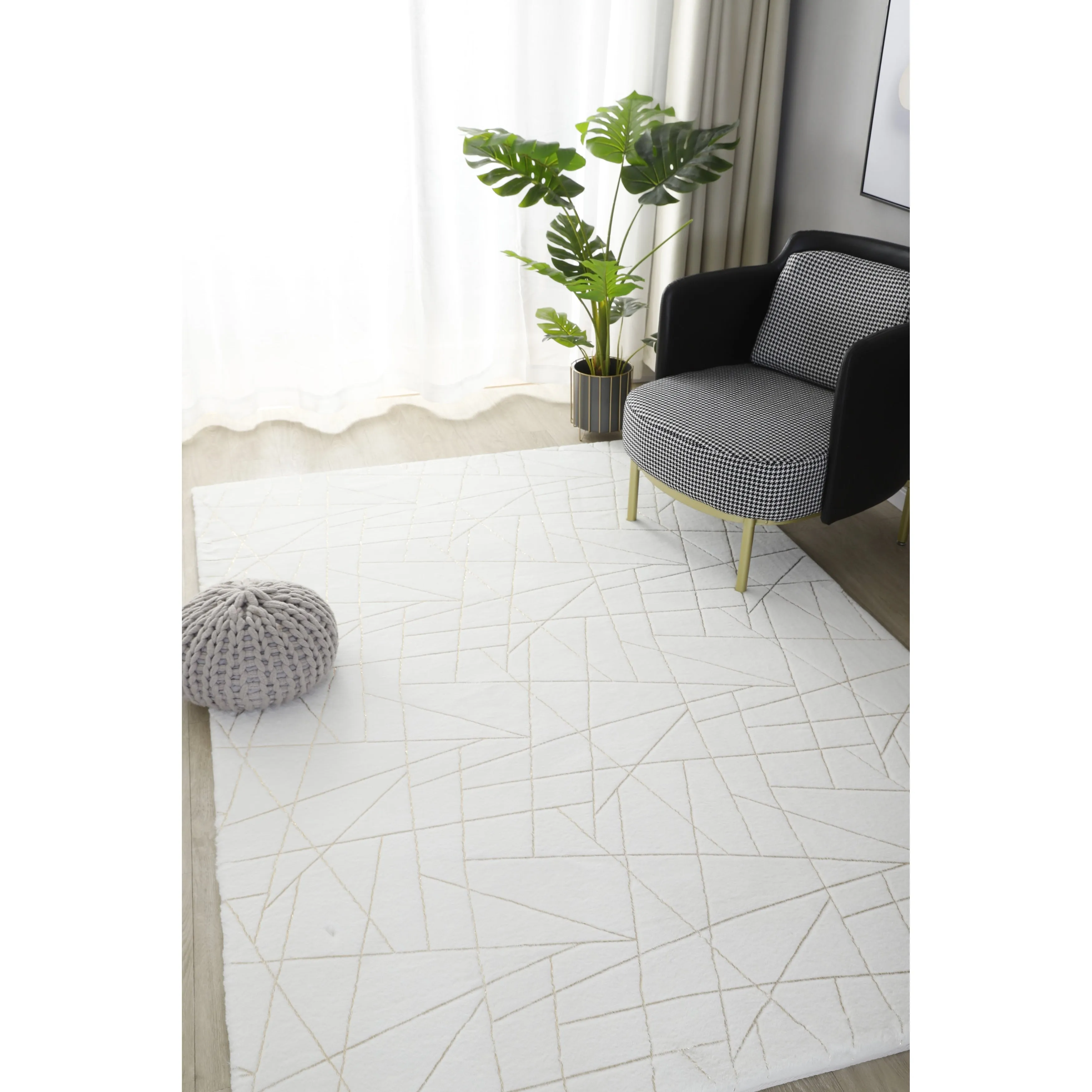 Emma Collection Abstract Lines Rectangle Area Rug