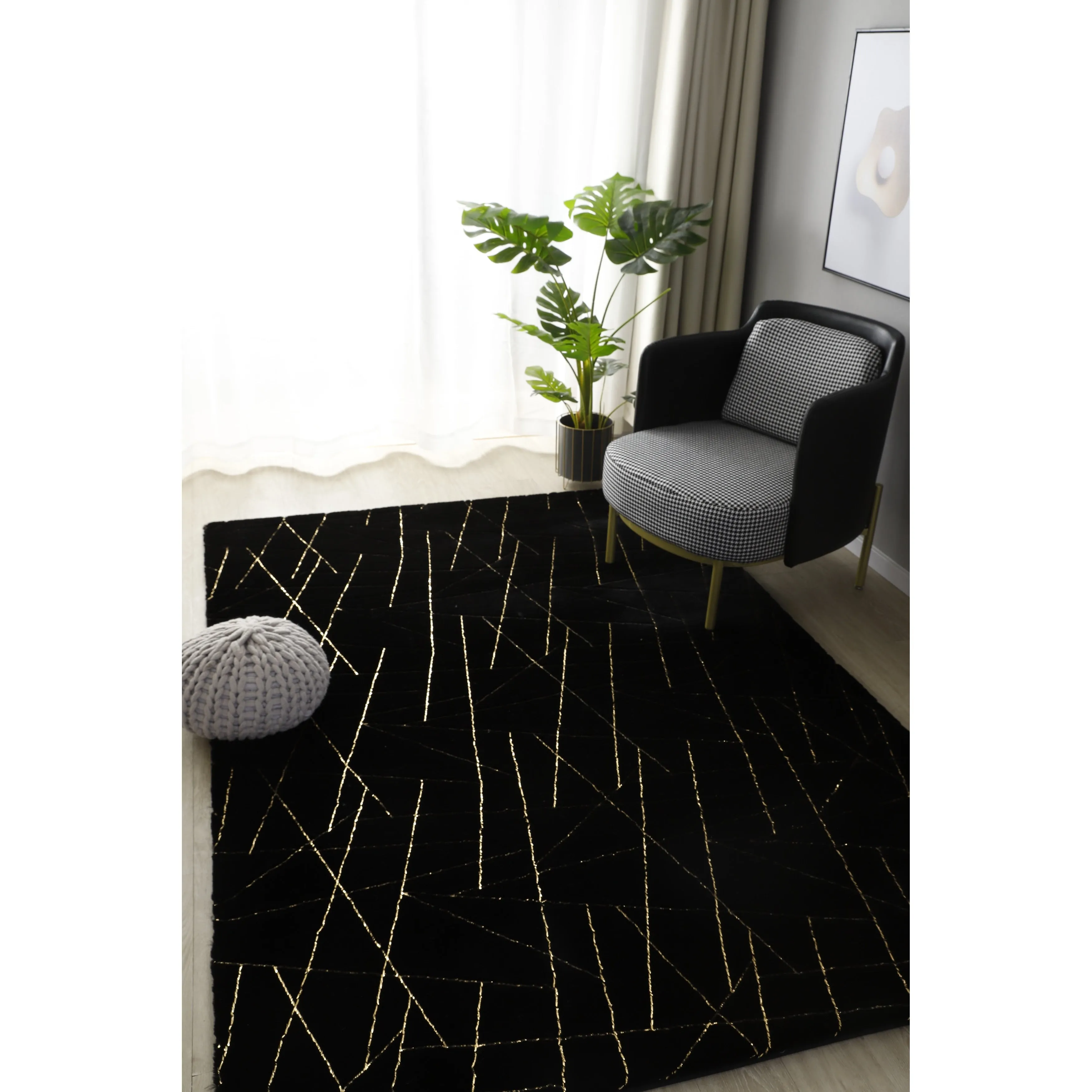 Emma Collection Abstract Lines Rectangle Area Rug