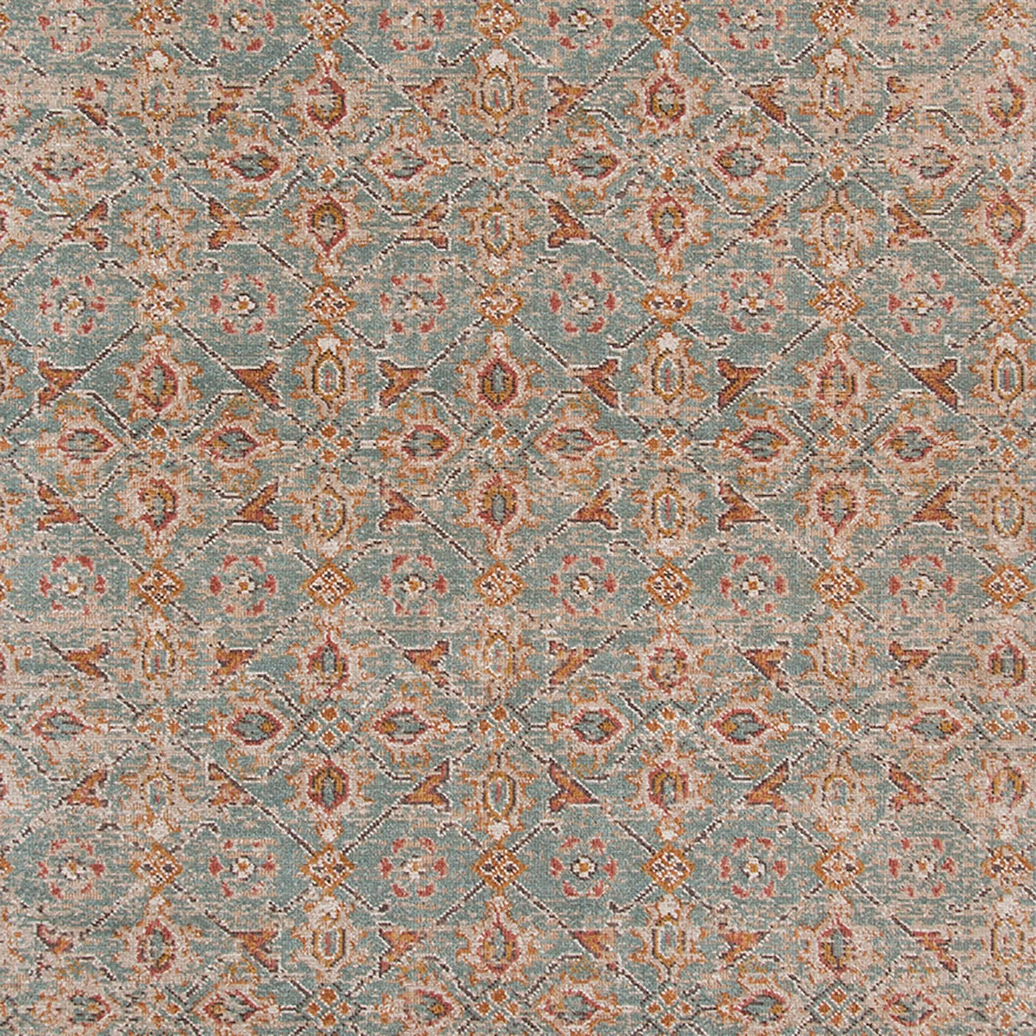 Ethereal Kina Vintage Floral Teal/Sienna Area Rug