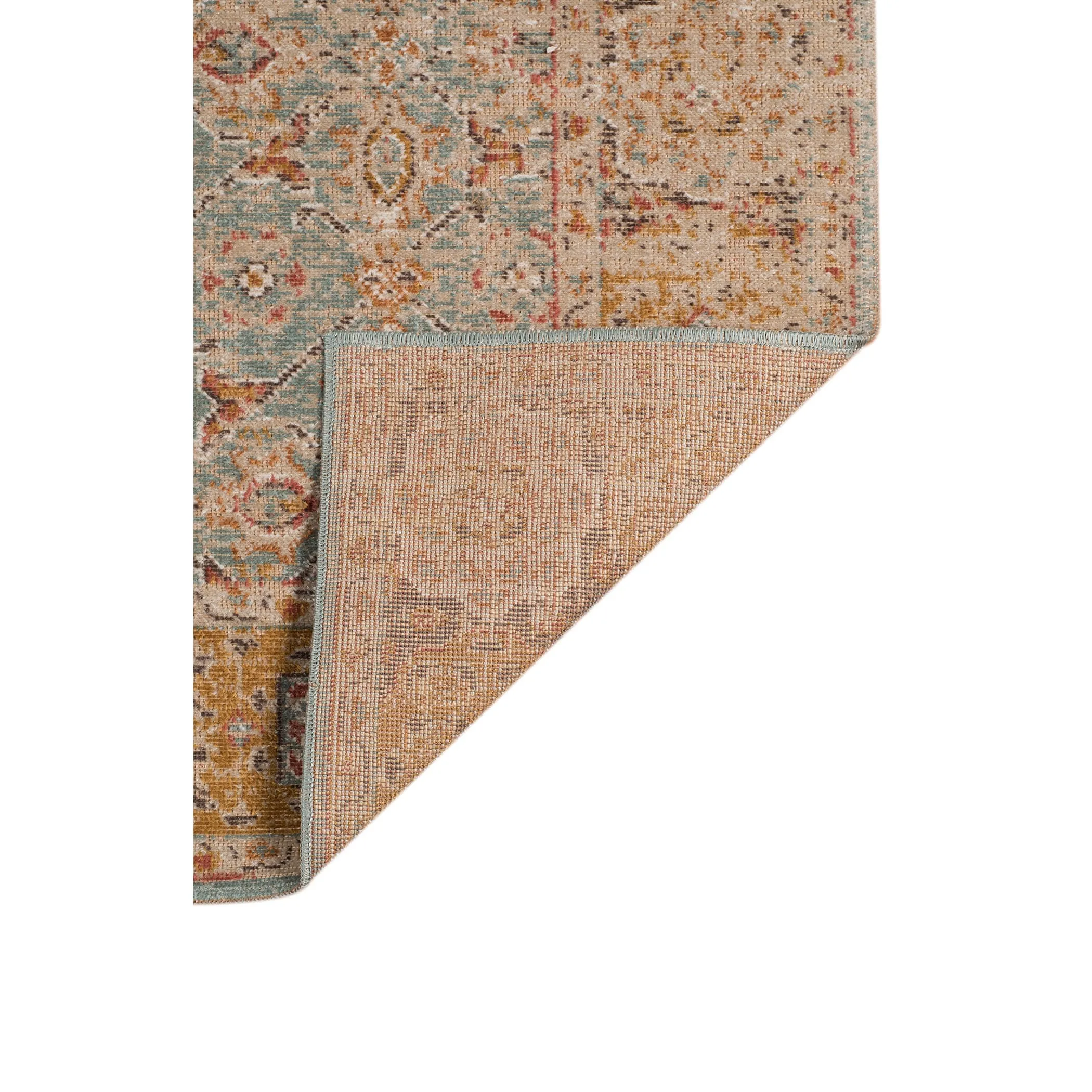 Ethereal Kina Vintage Floral Teal/Sienna Area Rug