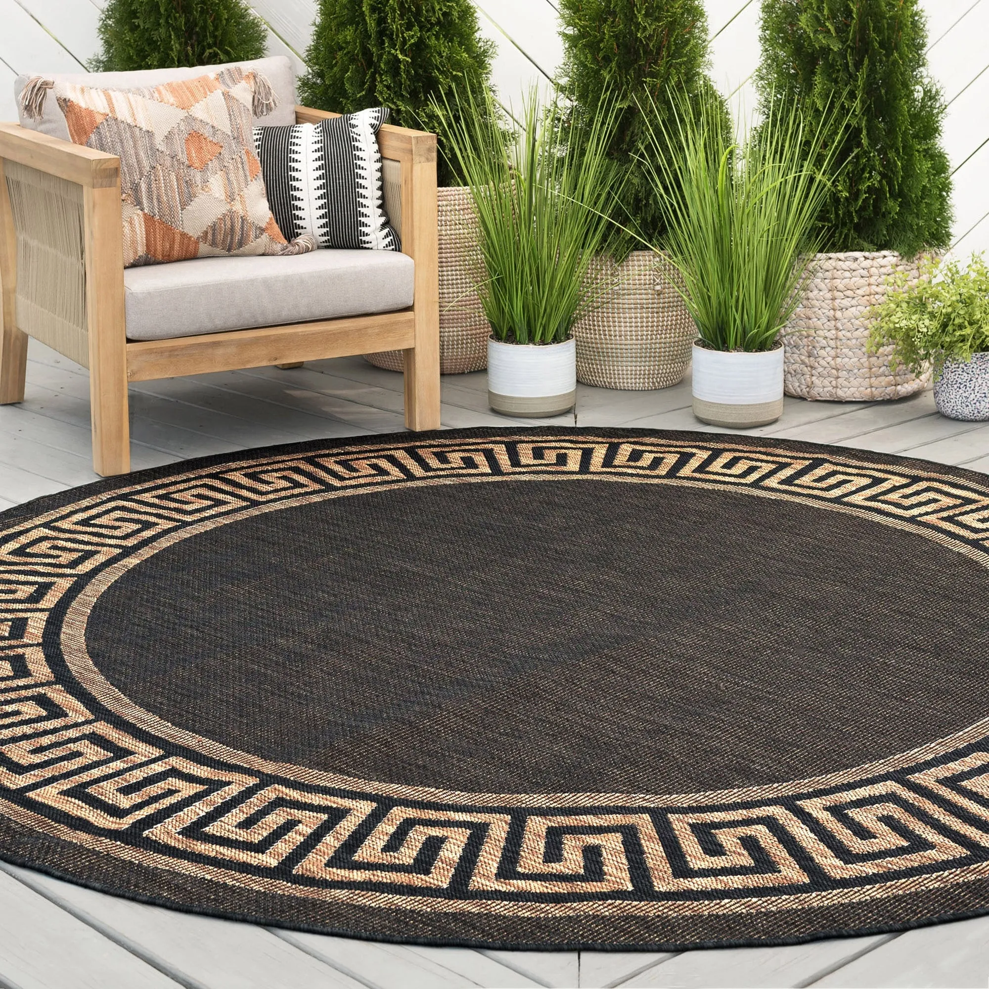 Exo Coastal Border Indoor/Outdoor Area Rug