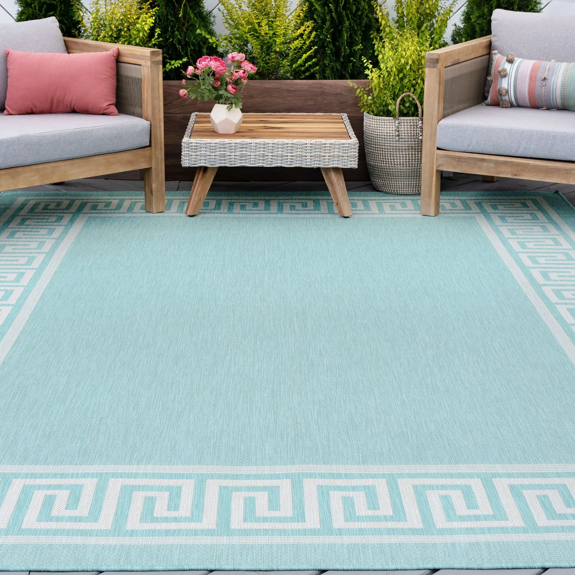Exo Coastal Border Indoor/Outdoor Area Rug