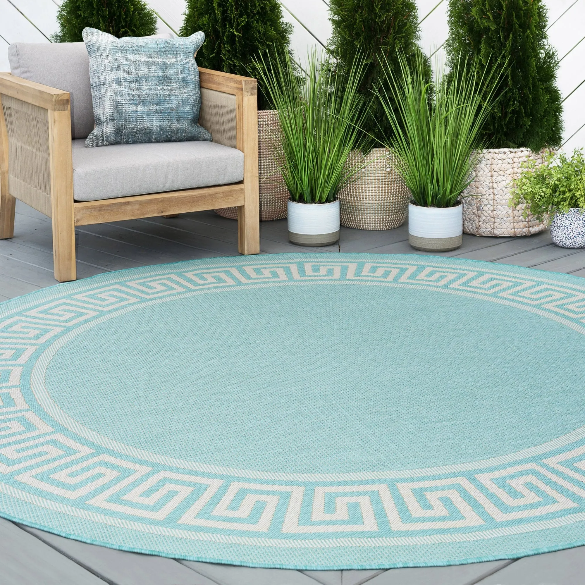 Exo Coastal Border Indoor/Outdoor Area Rug