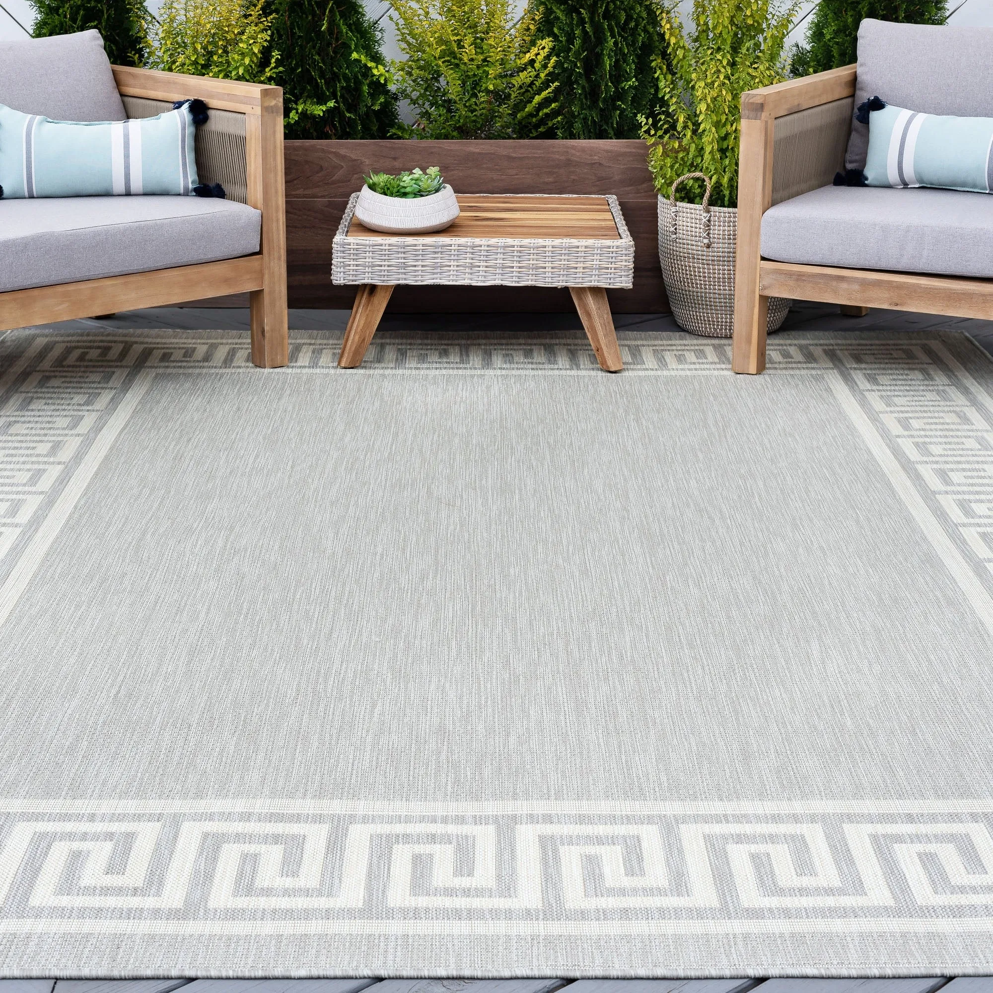 Exo Coastal Border Indoor/Outdoor Area Rug