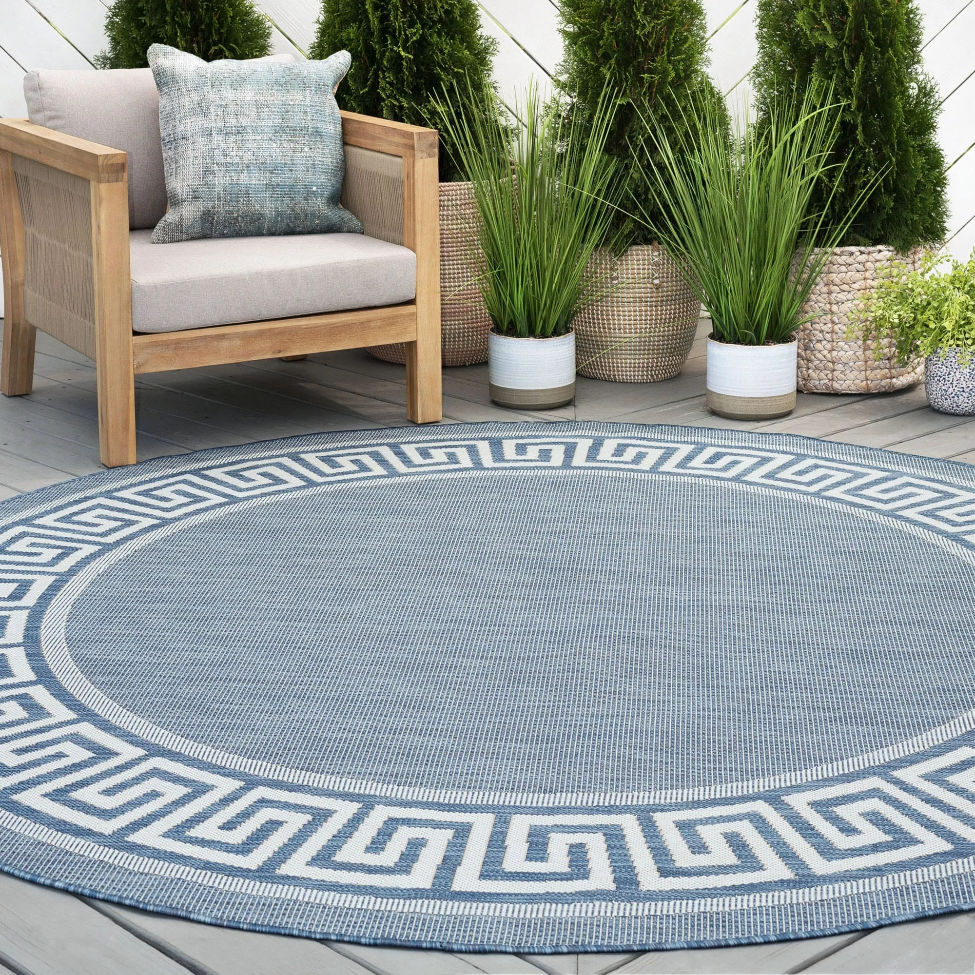 Exo Coastal Border Indoor/Outdoor Area Rug