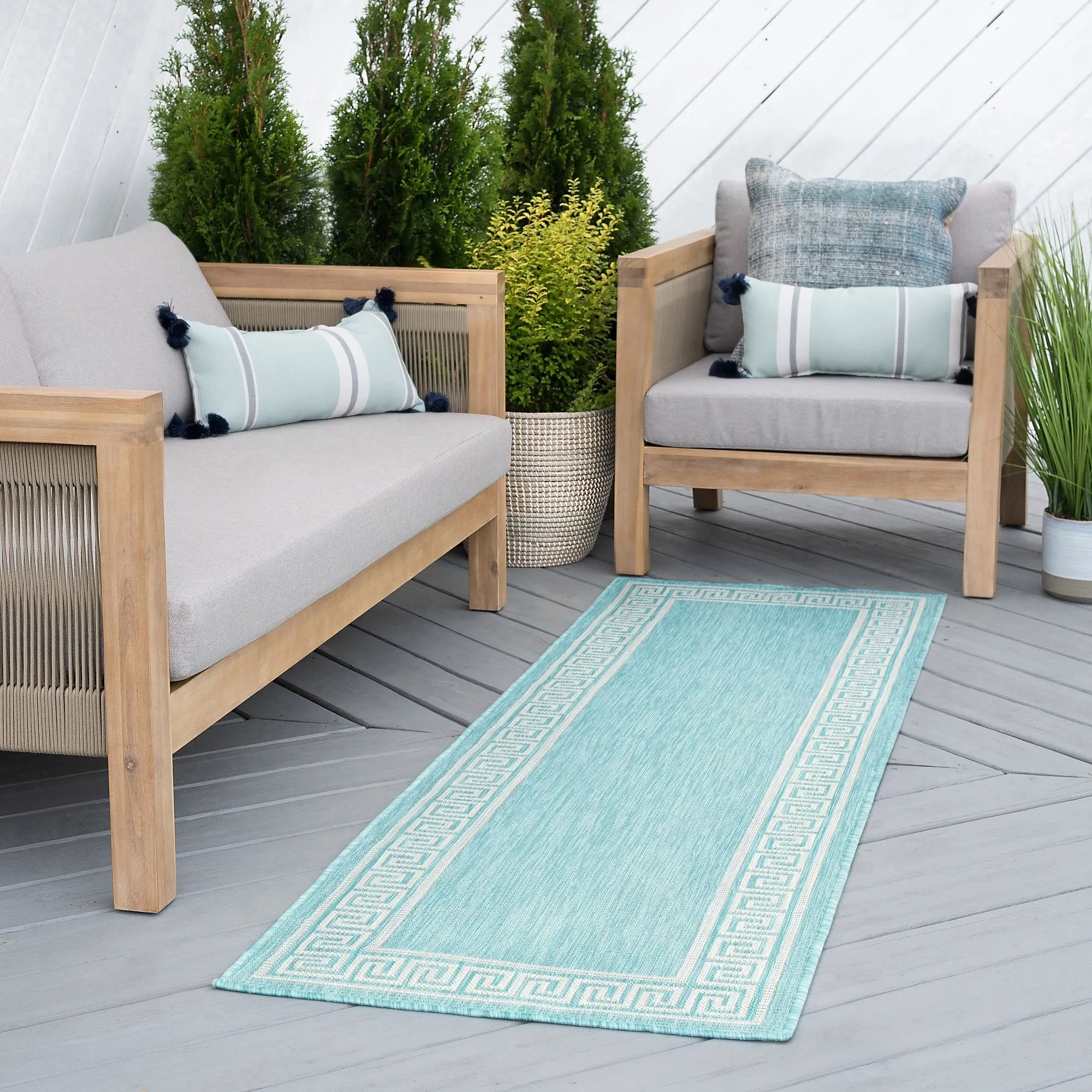 Exo Coastal Border Indoor/Outdoor Area Rug