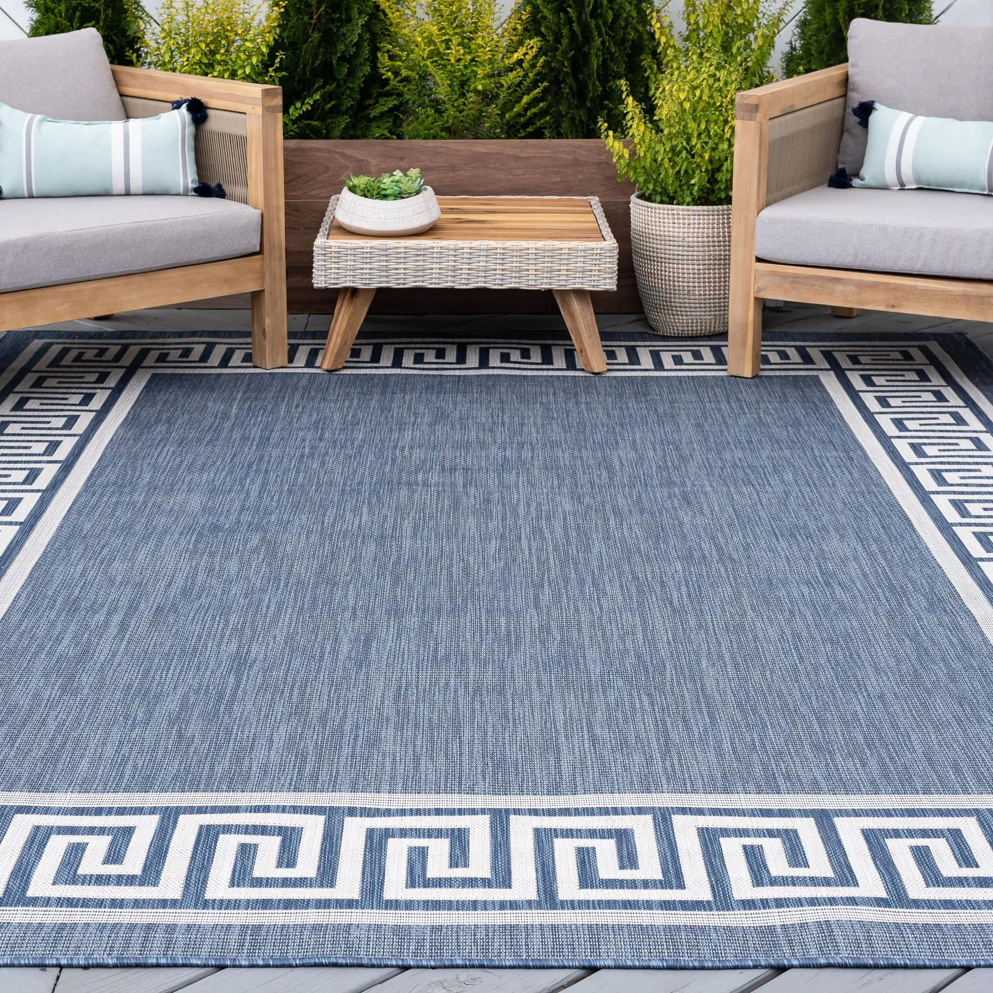 Exo Coastal Border Indoor/Outdoor Area Rug