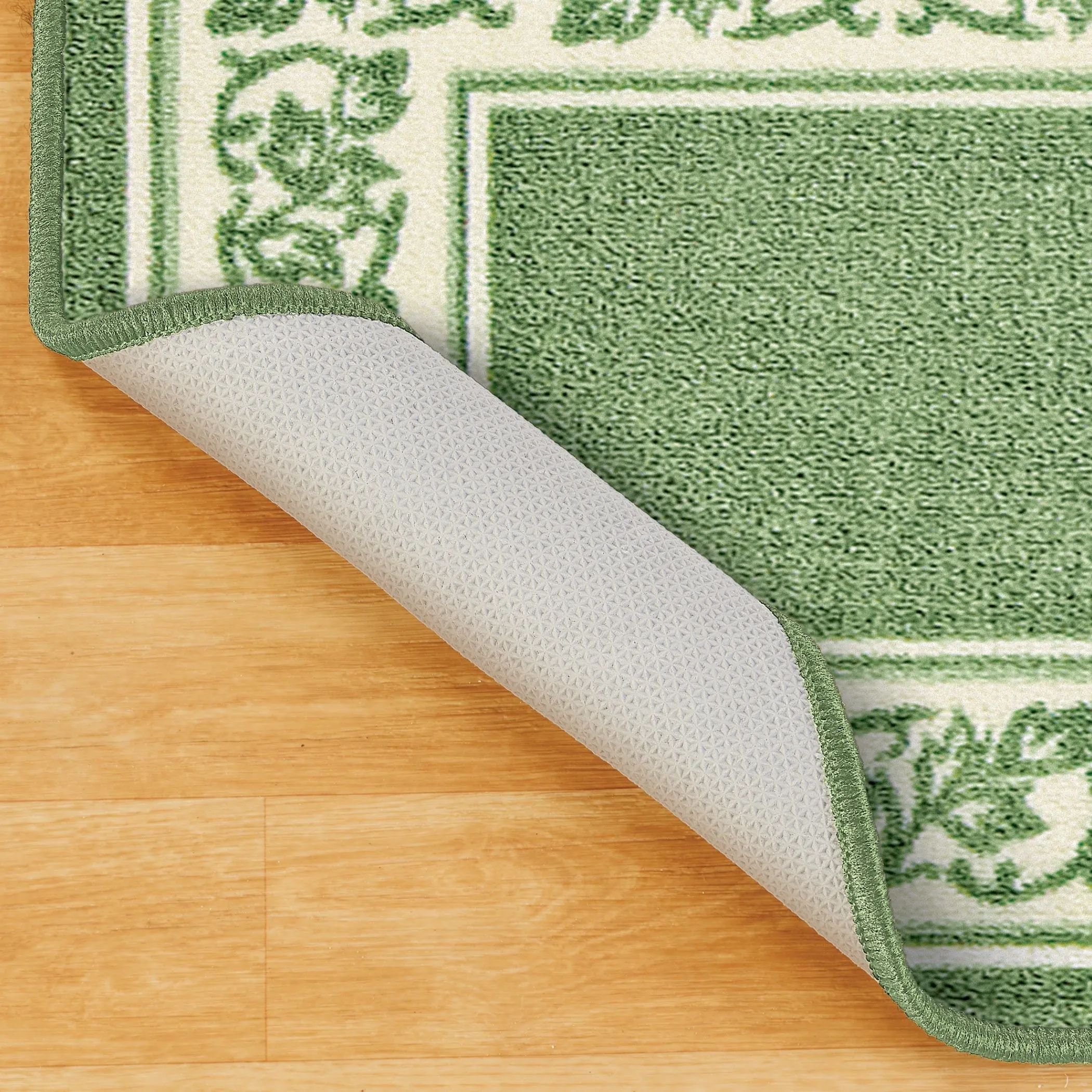 Extra Long Floral Border Rug