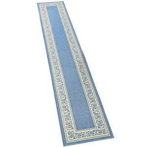 Extra Long Floral Border Rug